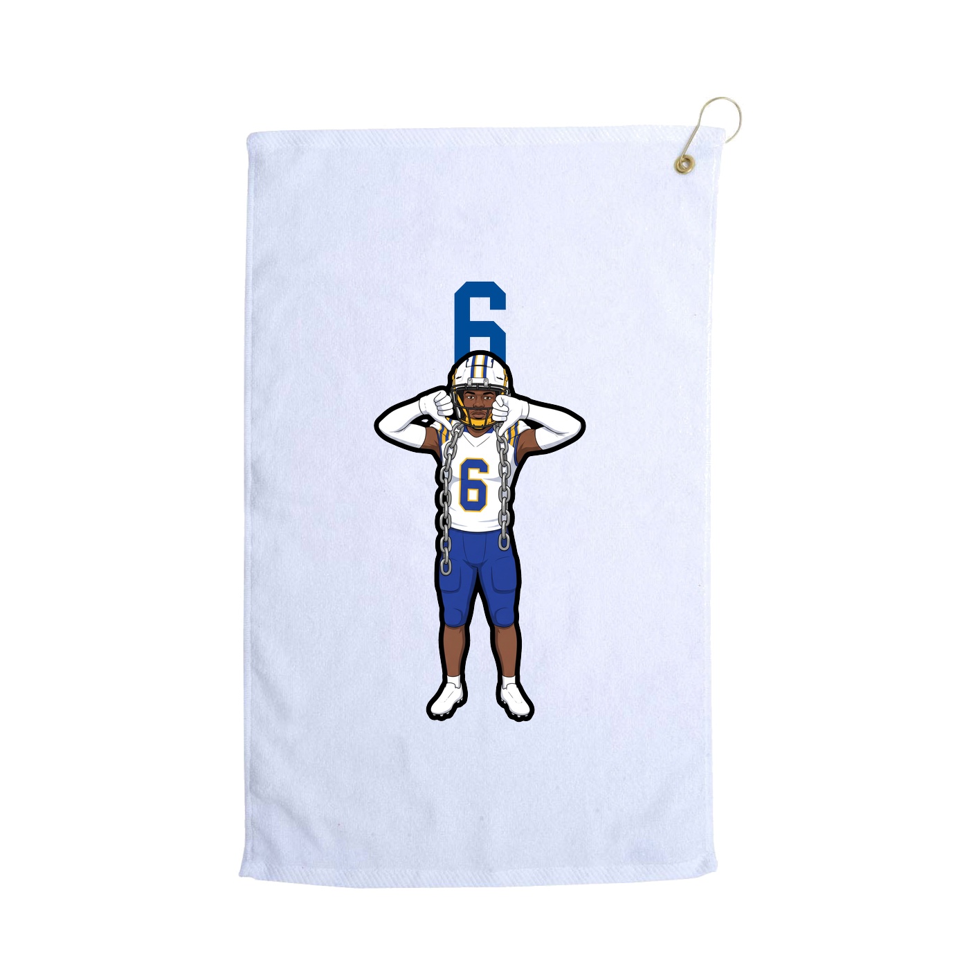 Golf Towel — Number Top in White