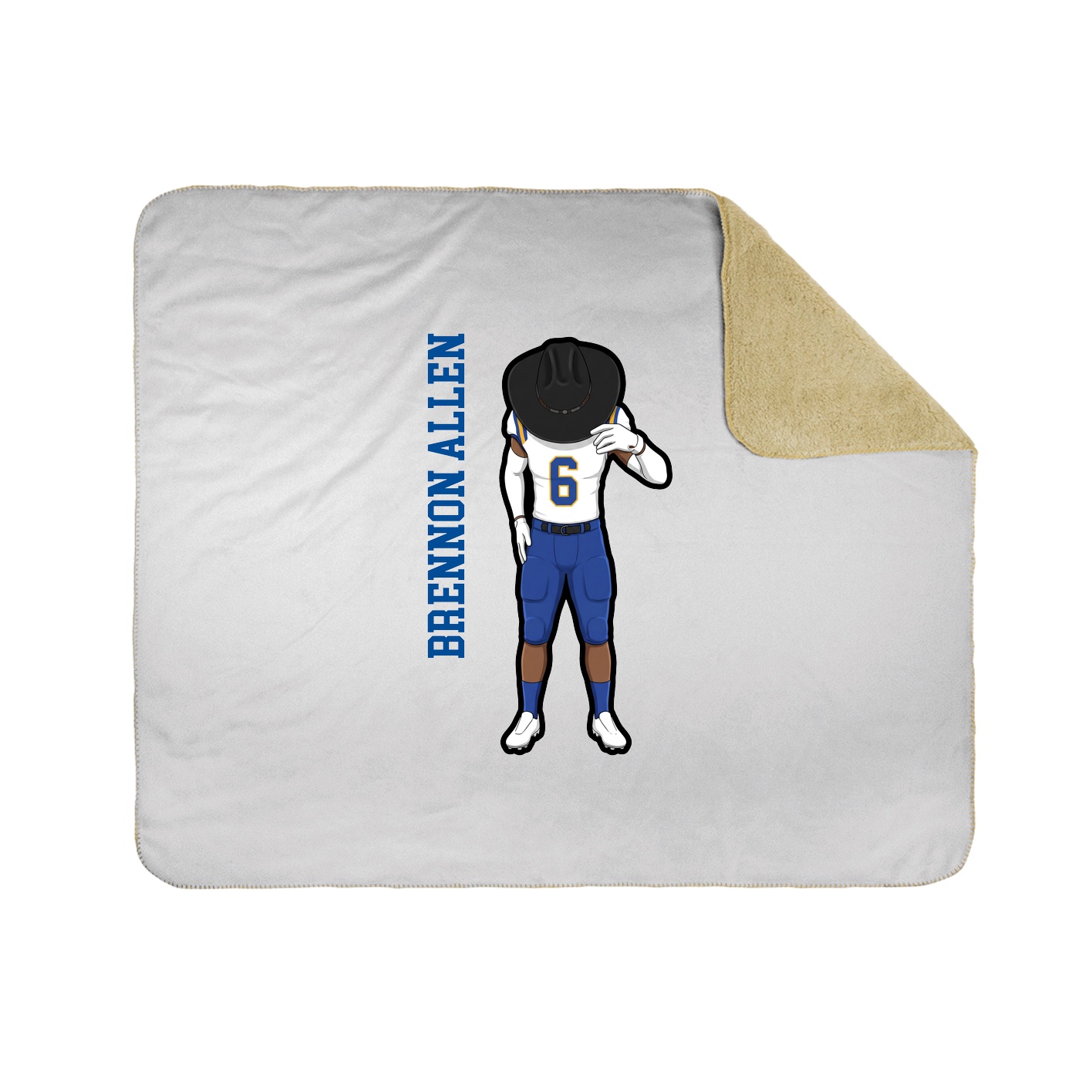 Throw Blanket — Name Vertical in White