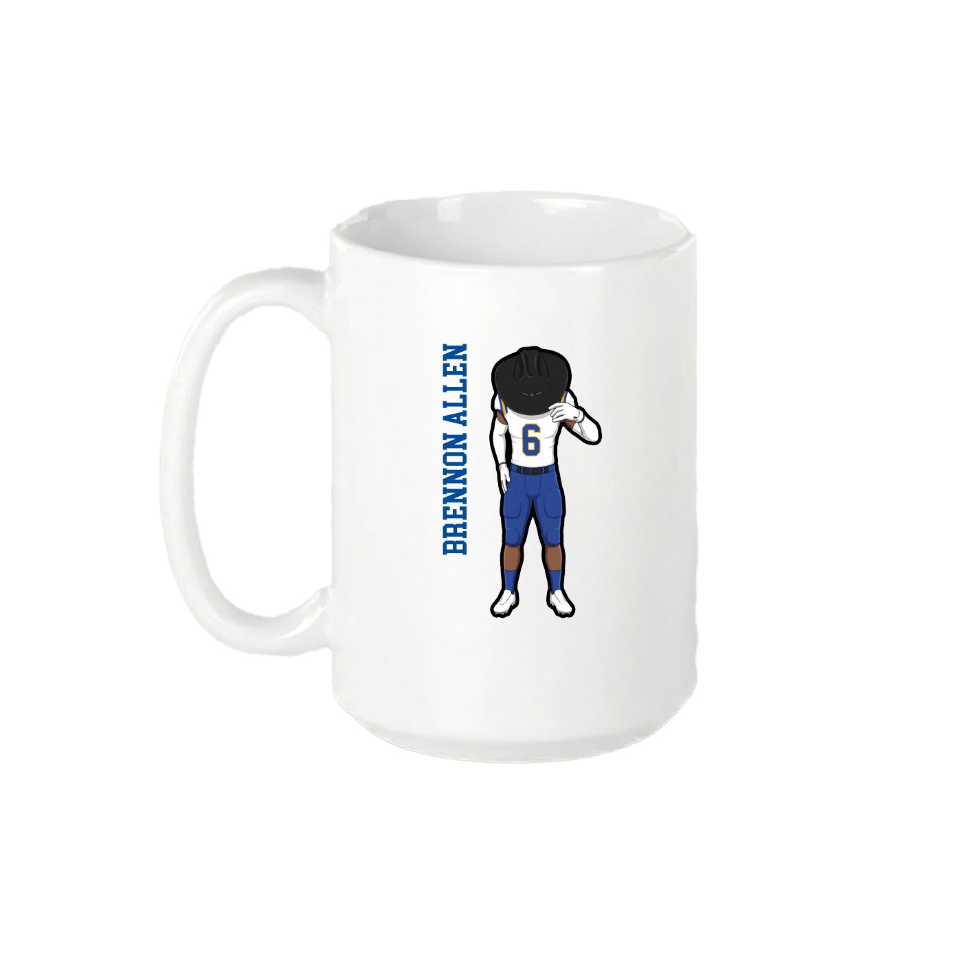 15oz Coffee Mug — Name Vertical in White