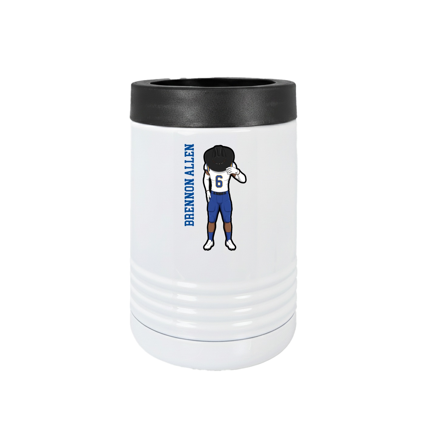 Beverage Holder — Name Vertical in White