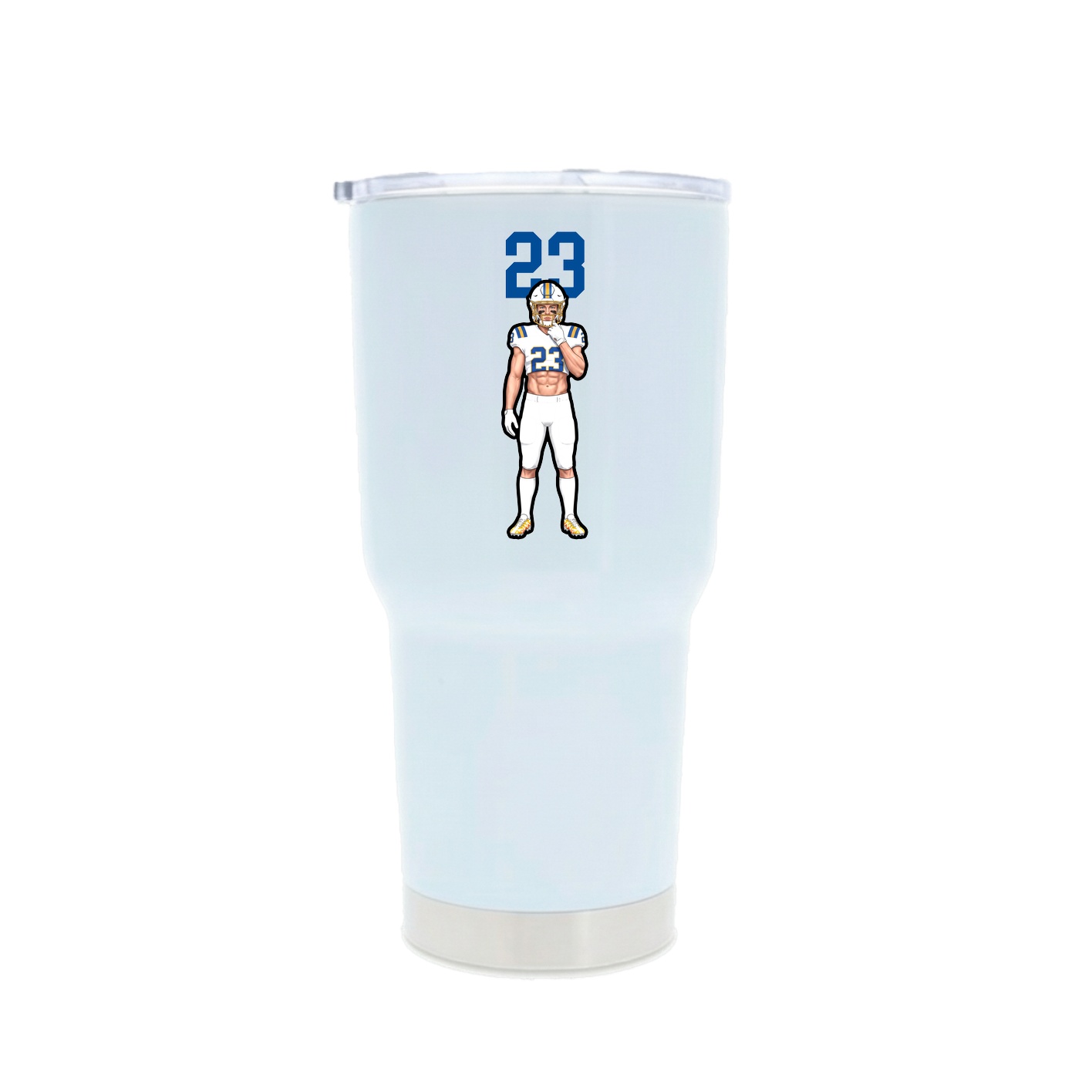 30oz Stainless Steel Tumbler — Number Top in White