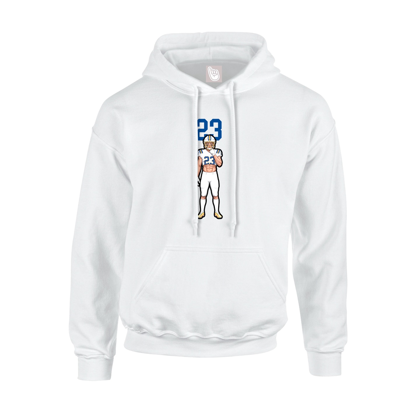 Youth Hoodie — Number Top in White