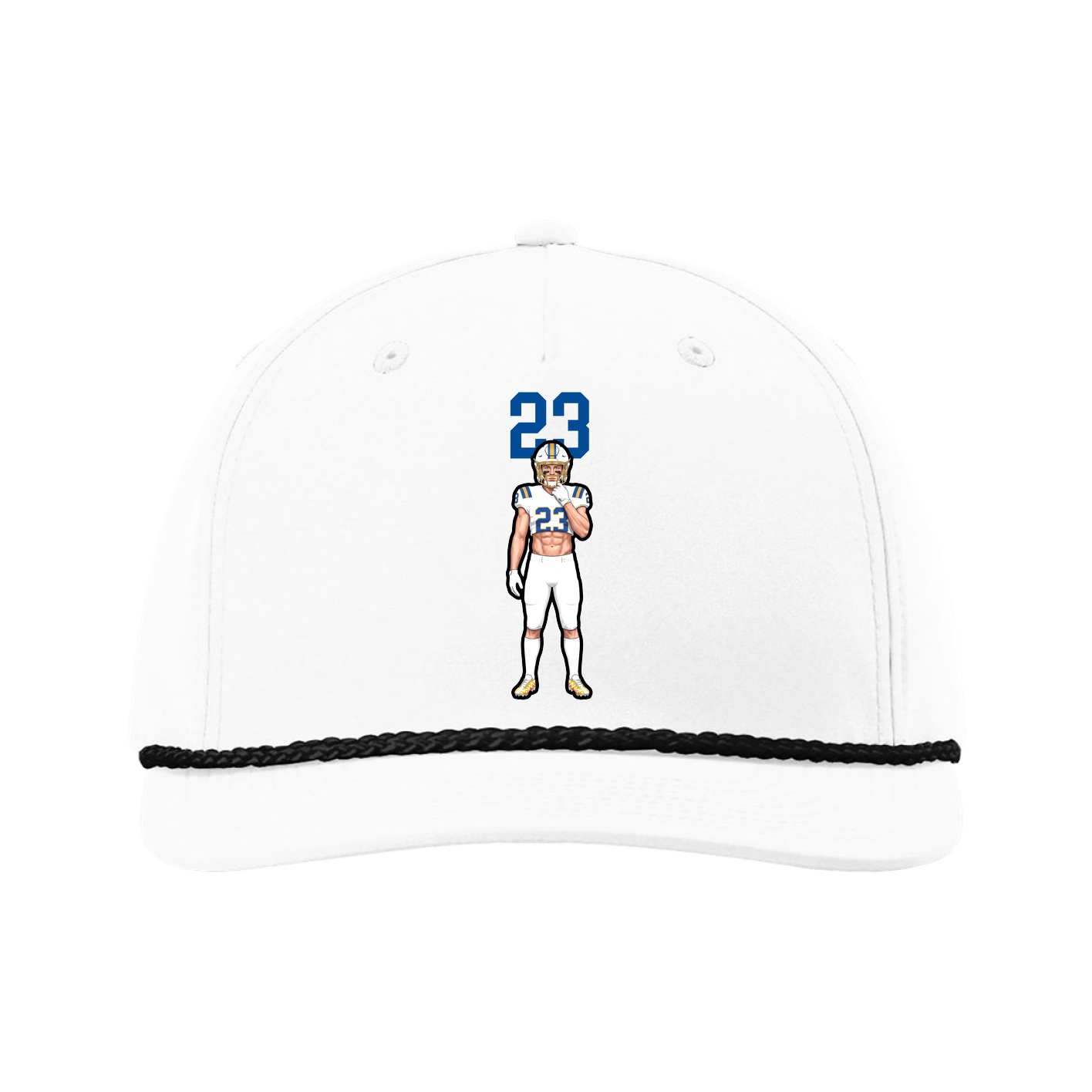 Five-Panel Classic Rope Cap — Number Top in White
