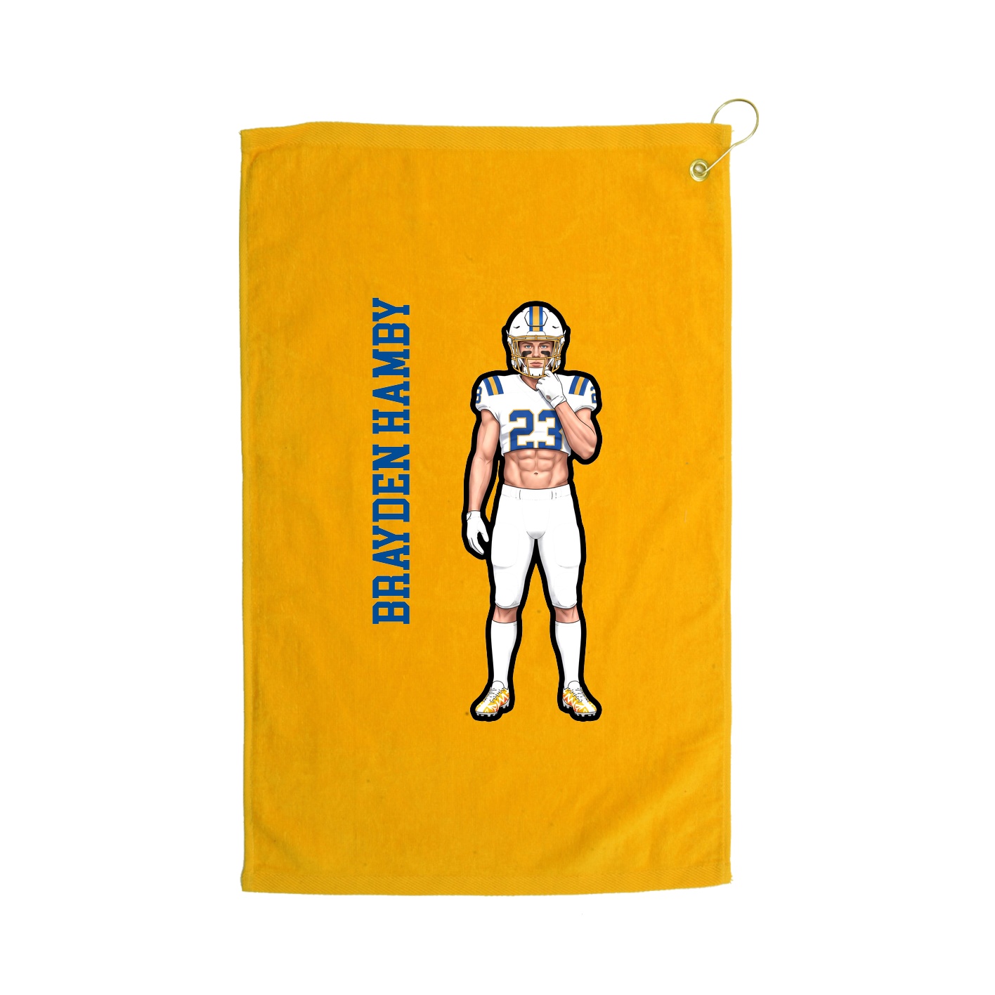 Golf Towel — Name Vertical in Gold