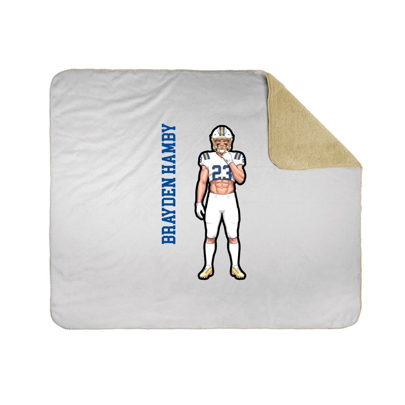 Throw Blanket — Name Vertical in White