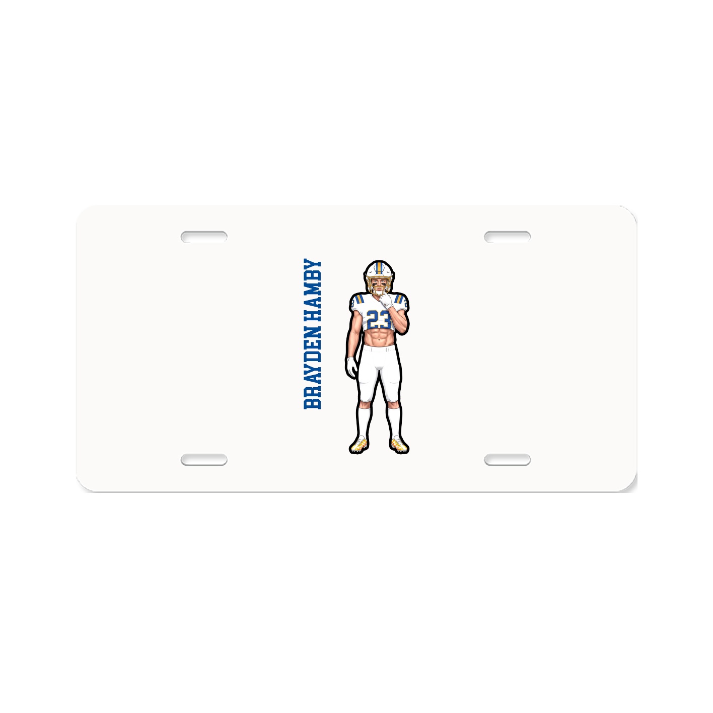 License Plate — Name Vertical in Classic