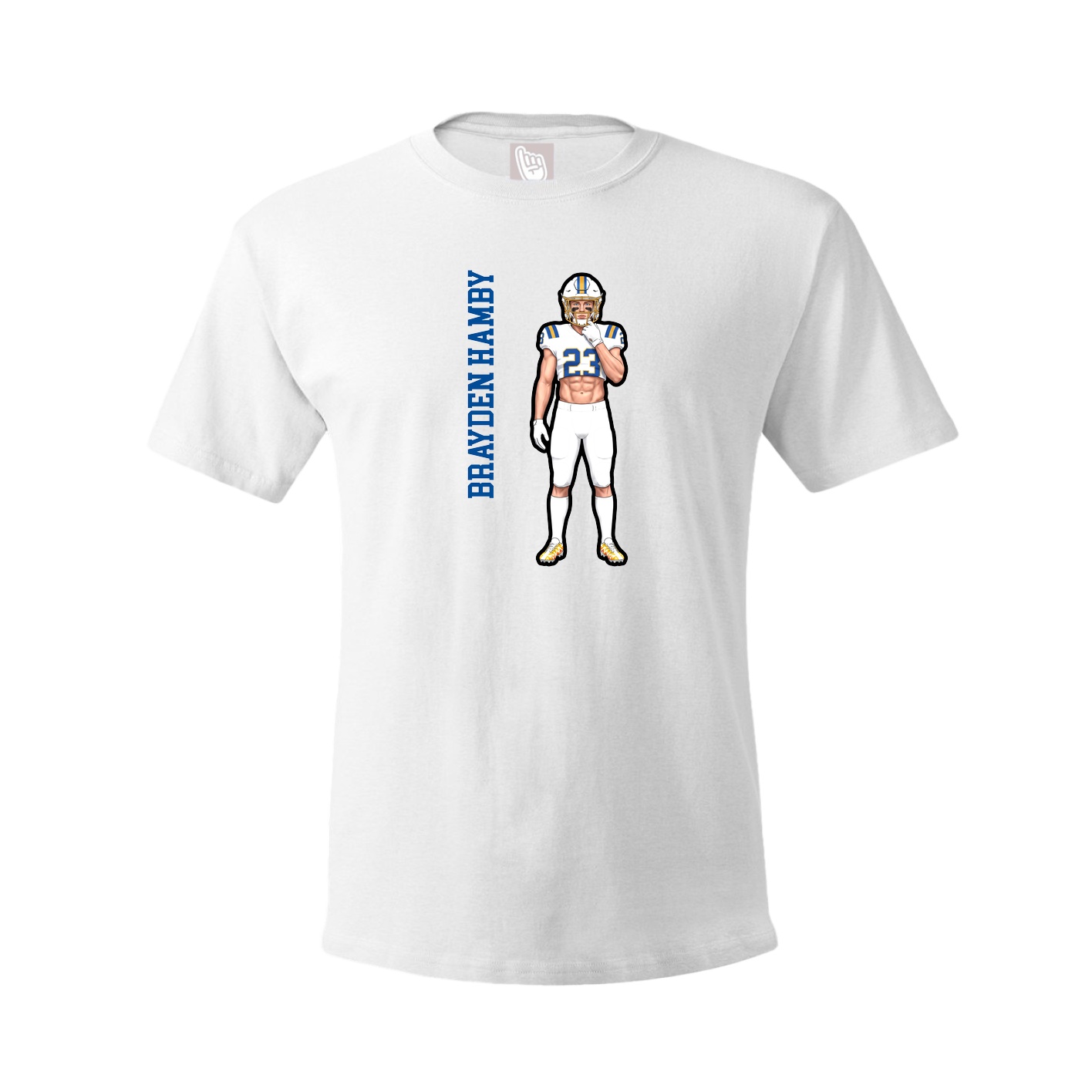 Tee — Name Vertical in White
