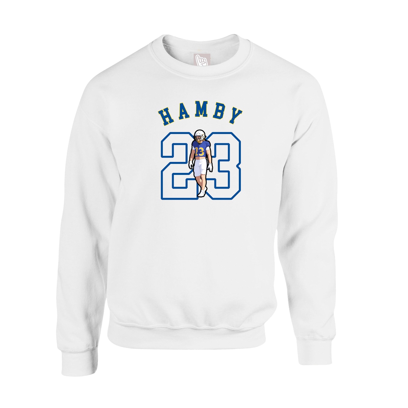 Fleece Crew — Shirsey Arch in White