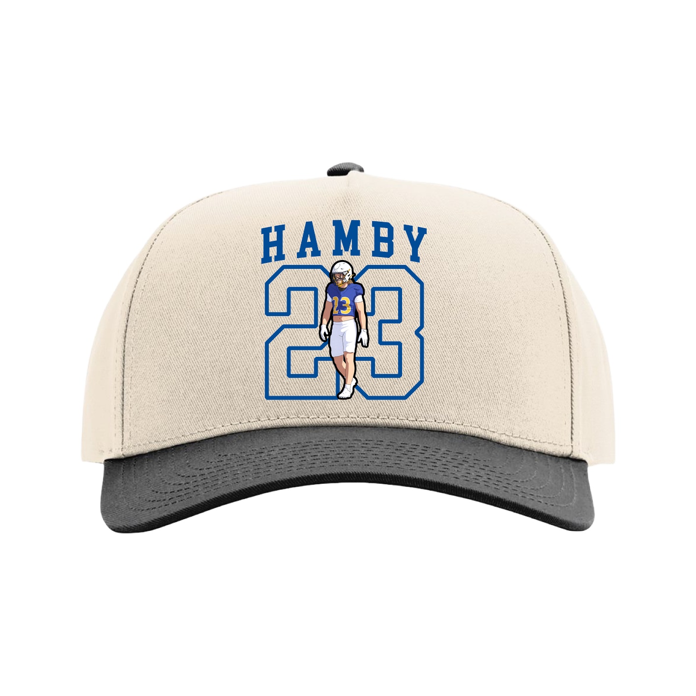Full Fabric Five-Panel Champ Cap — Shirsey in Cream/Black