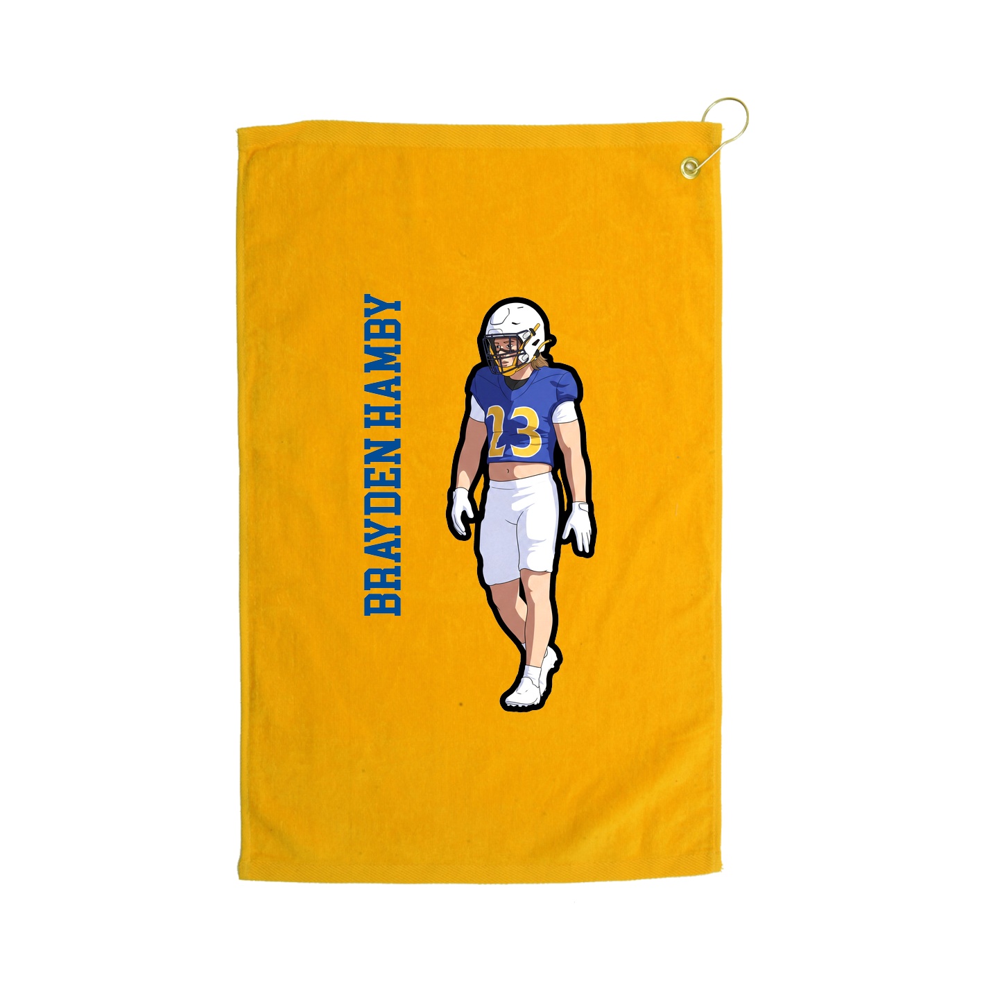 Golf Towel — Name Vertical in Gold