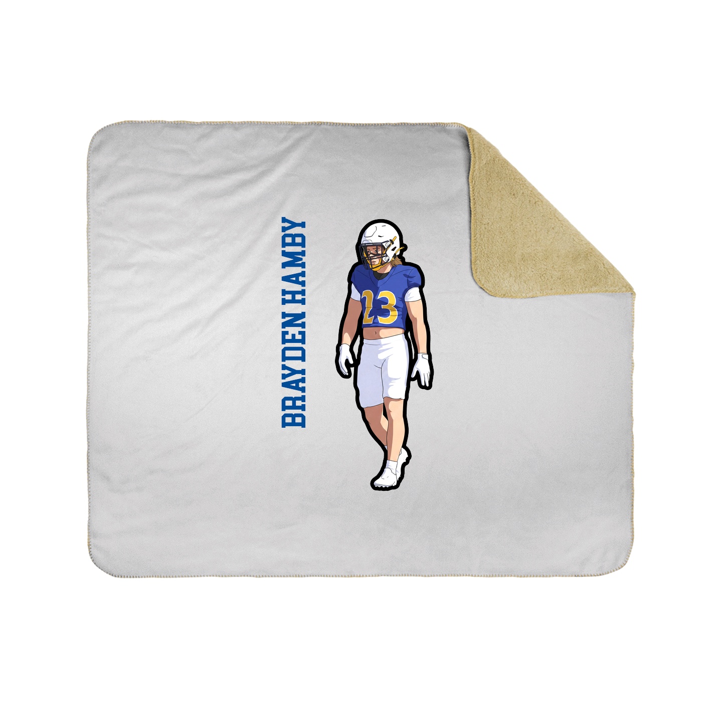 Throw Blanket — Name Vertical in White