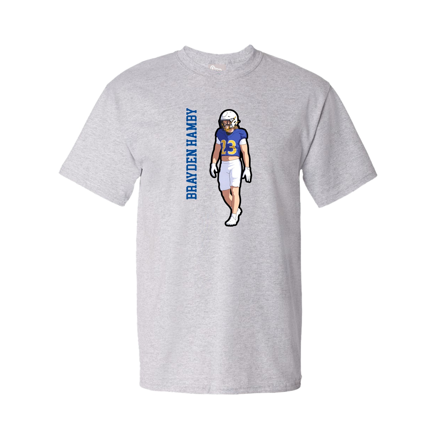 Tee — Name Vertical in Grey