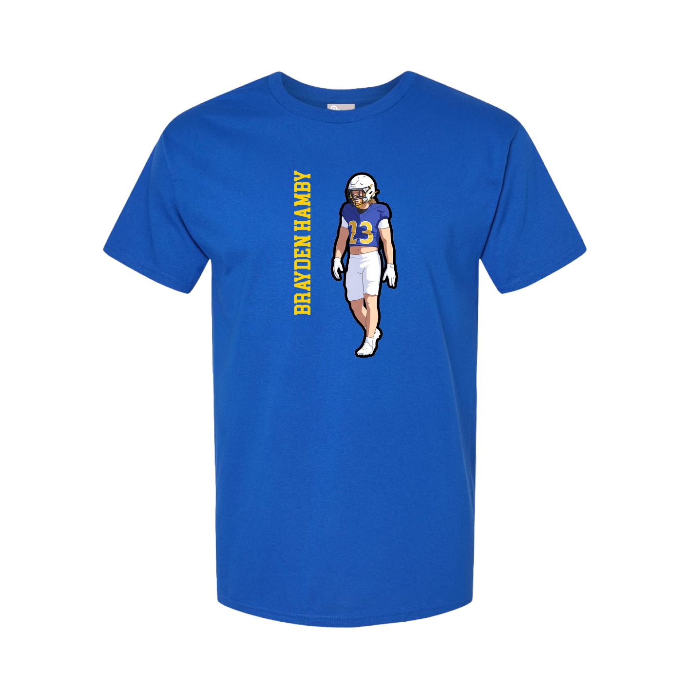 Youth Tee — Name Vertical in Royal