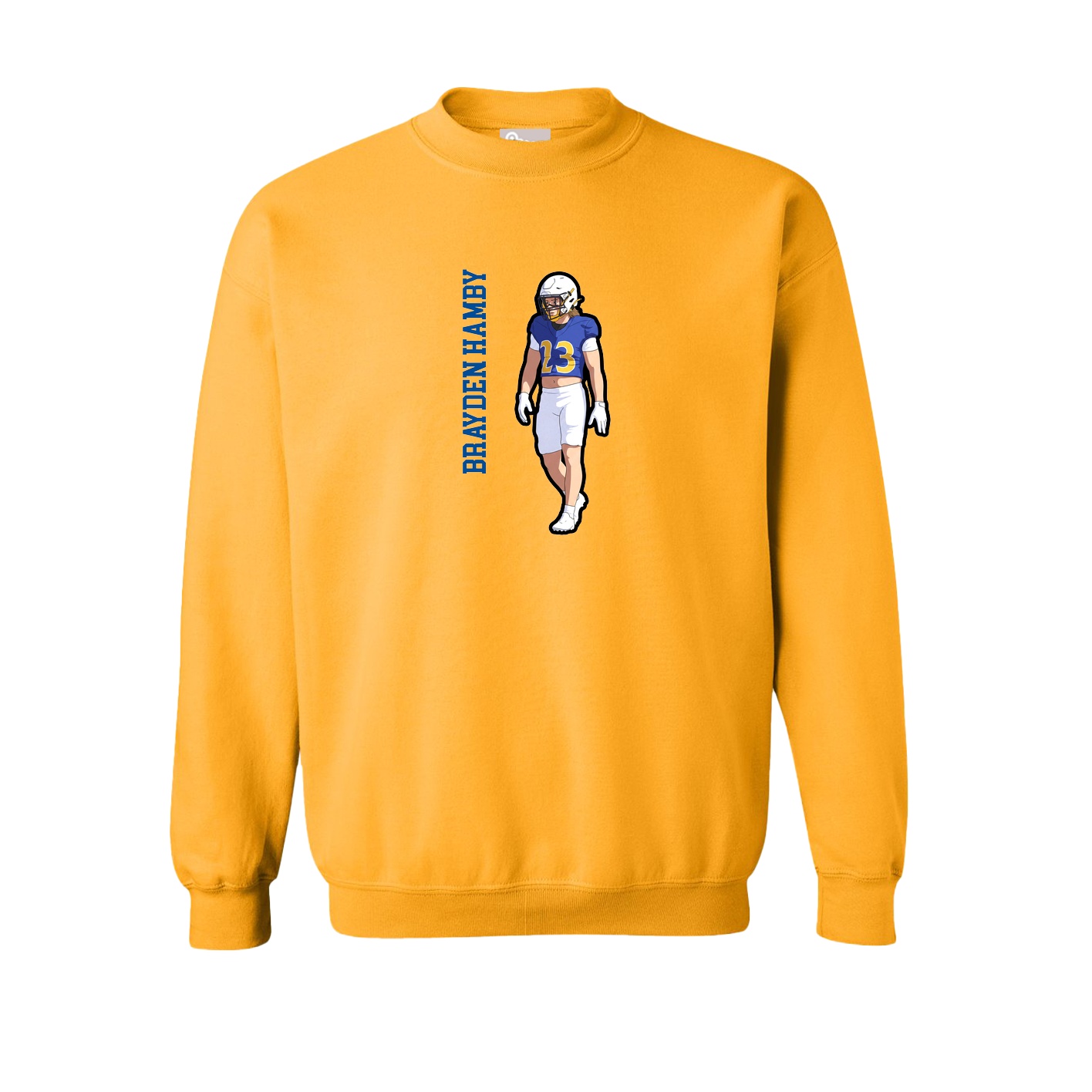 Fleece Crew — Name Vertical in Gold