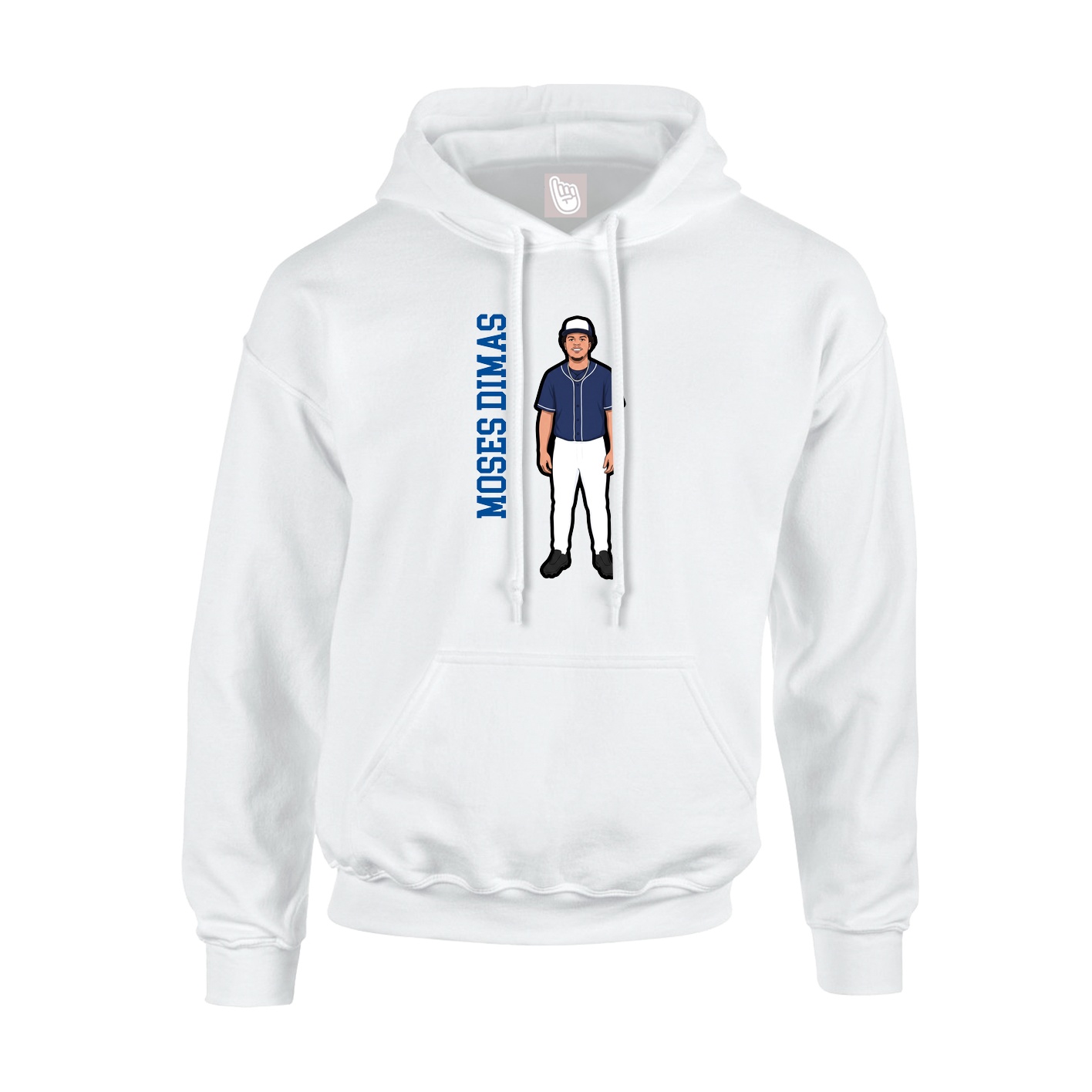 Youth Hoodie — Name Vertical in White