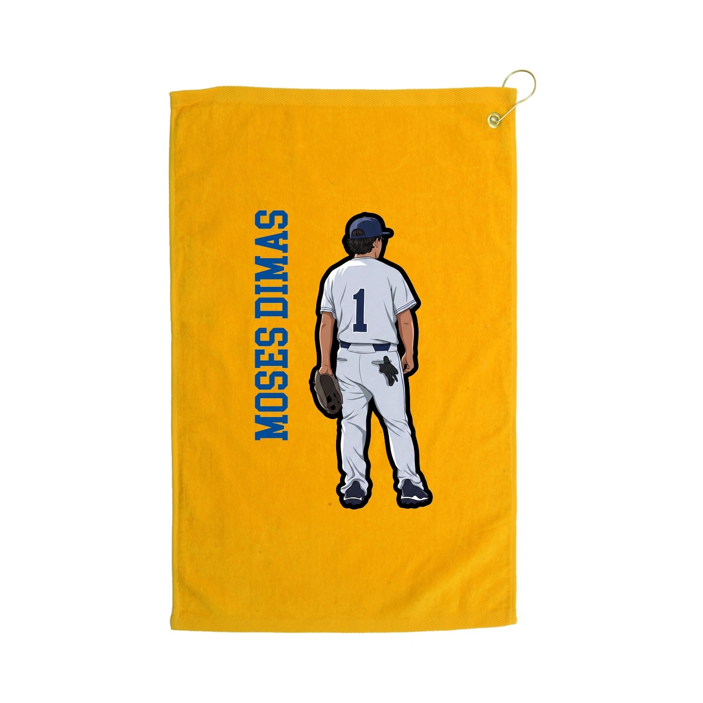 Golf Towel — Name Vertical in Gold