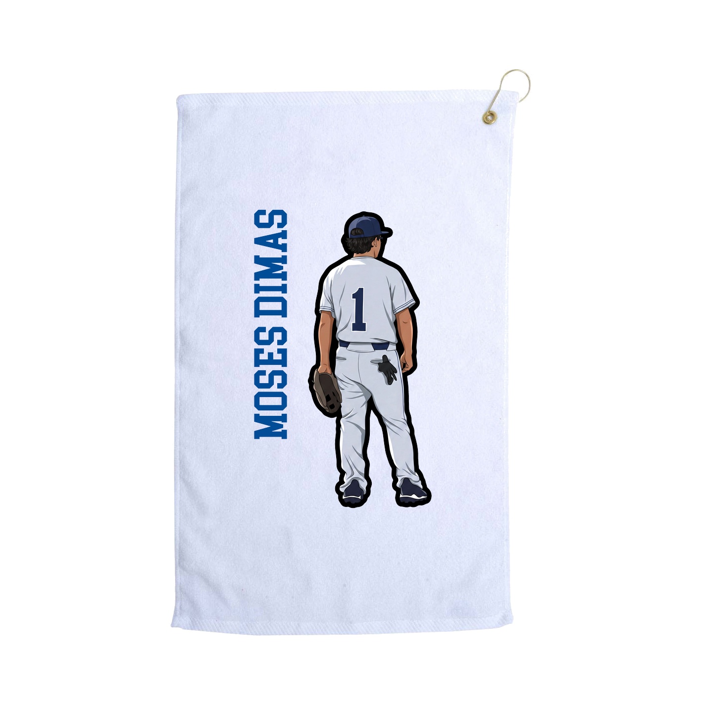 Golf Towel — Name Vertical in White
