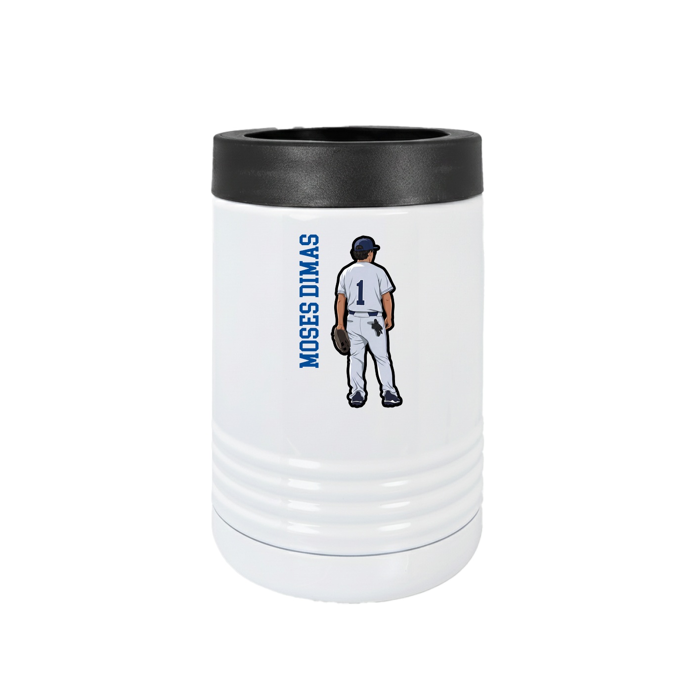 Beverage Holder — Name Vertical in White