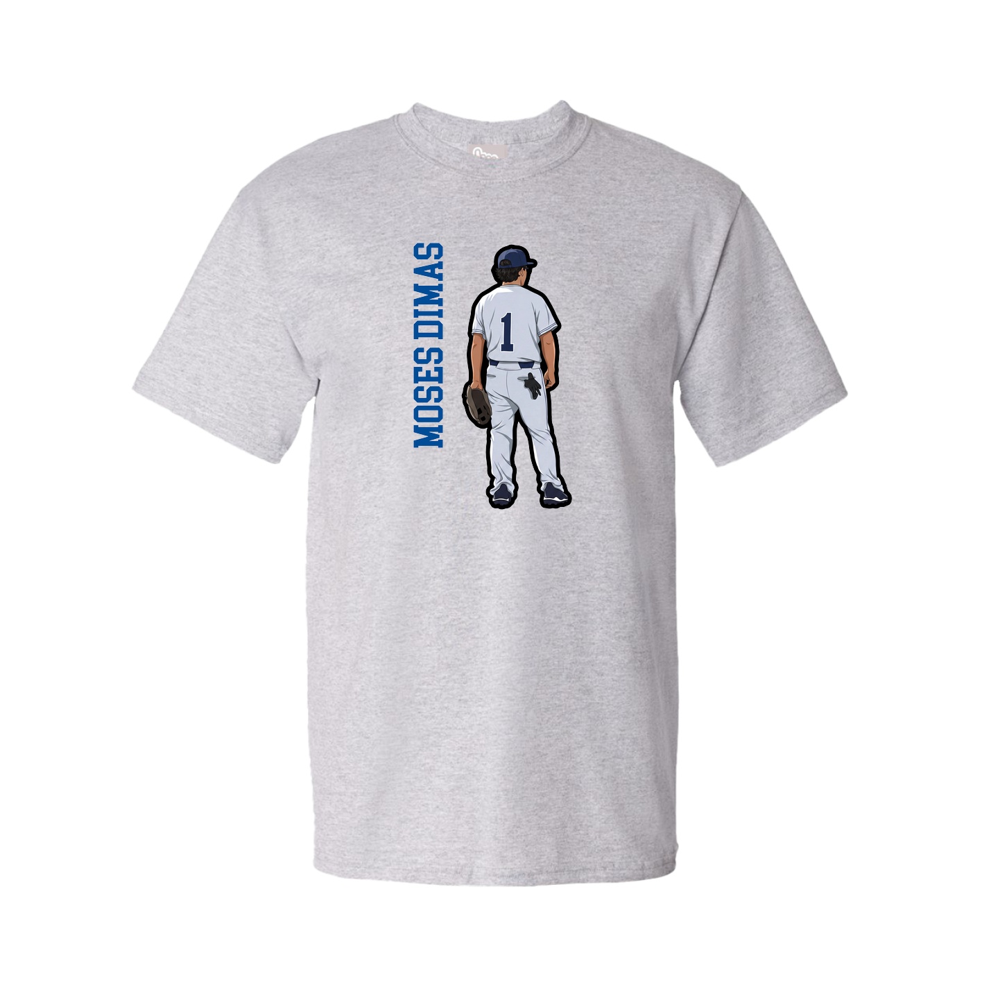 Tee — Name Vertical in Grey