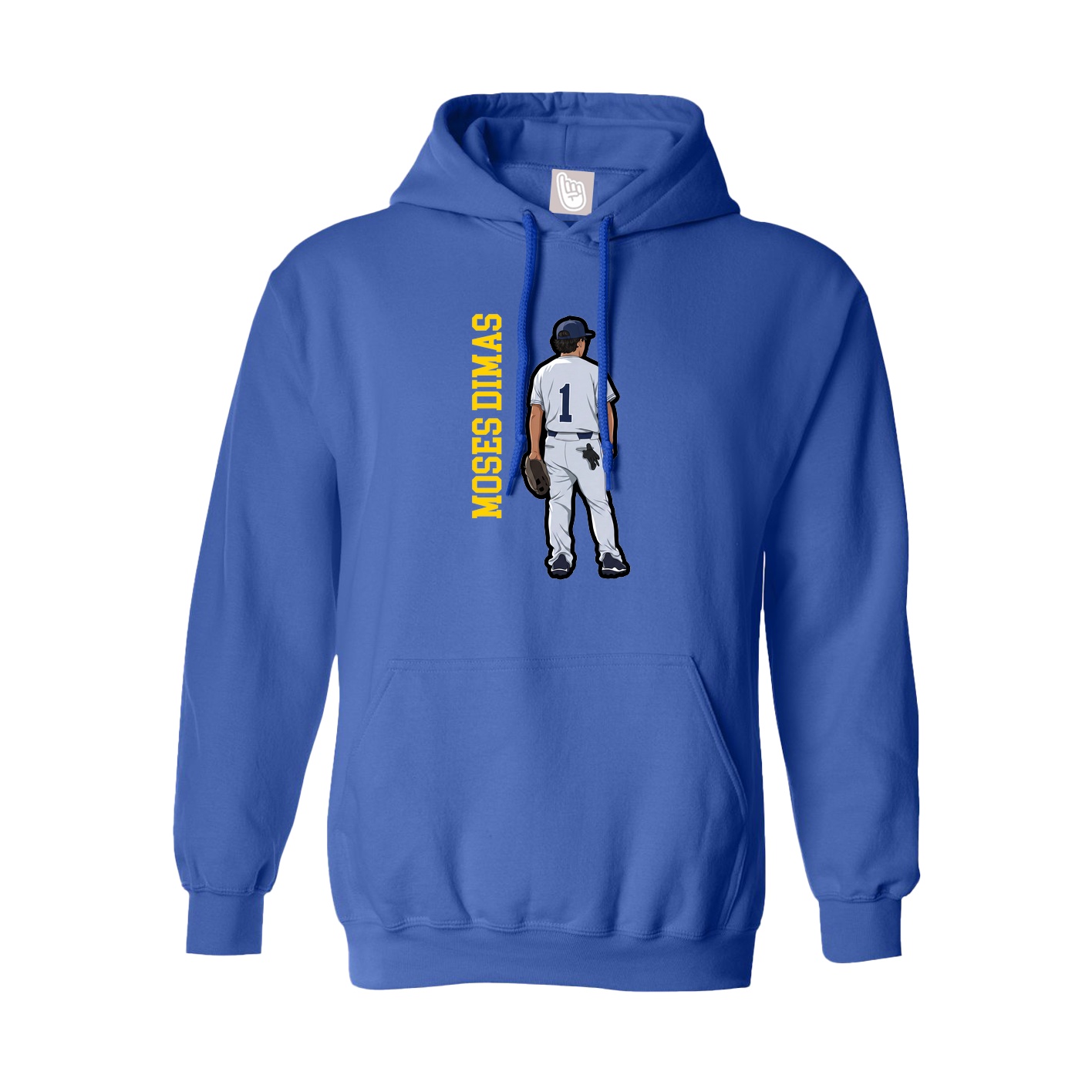 Youth Hoodie — Name Vertical in Royal