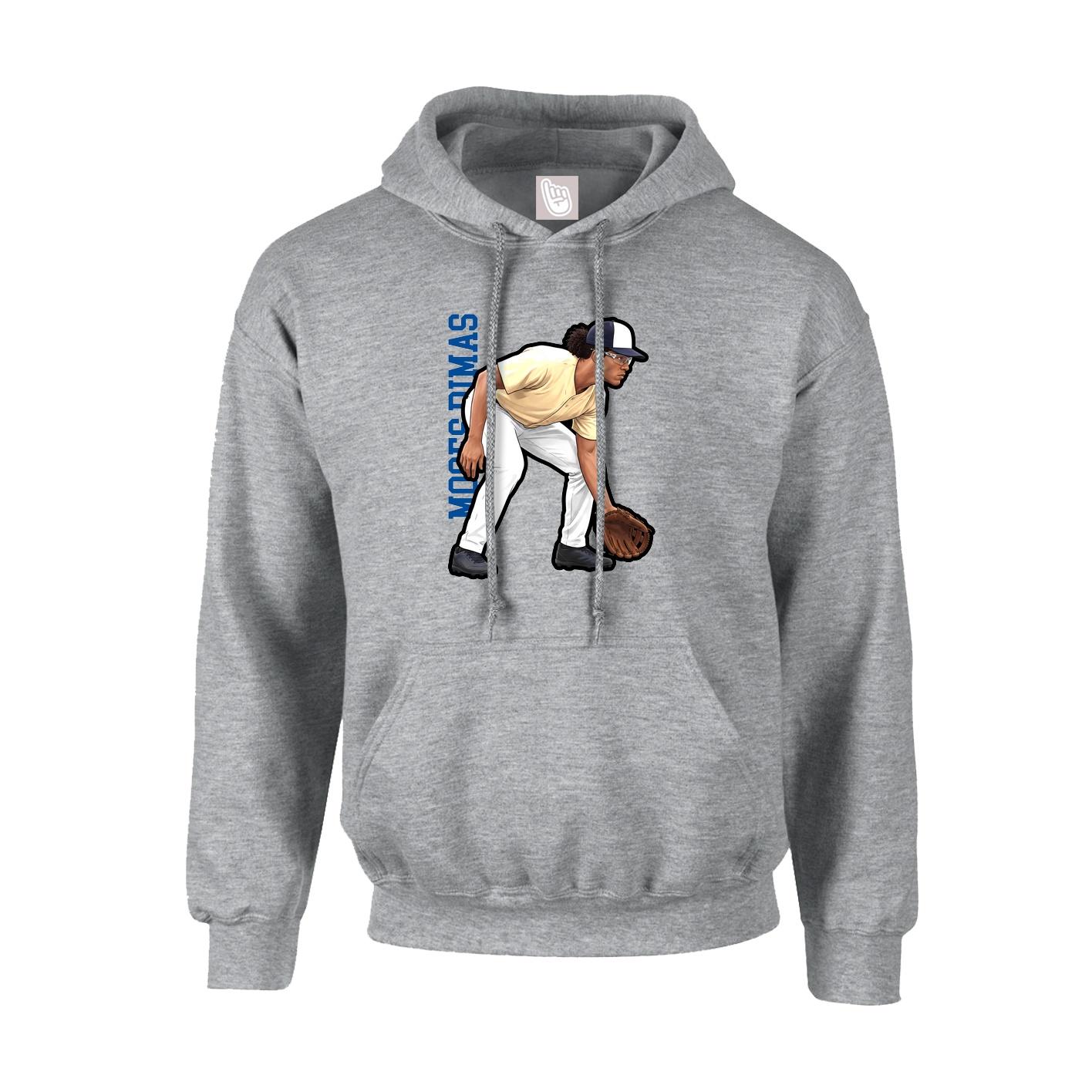 Youth Hoodie — Name Vertical in Grey