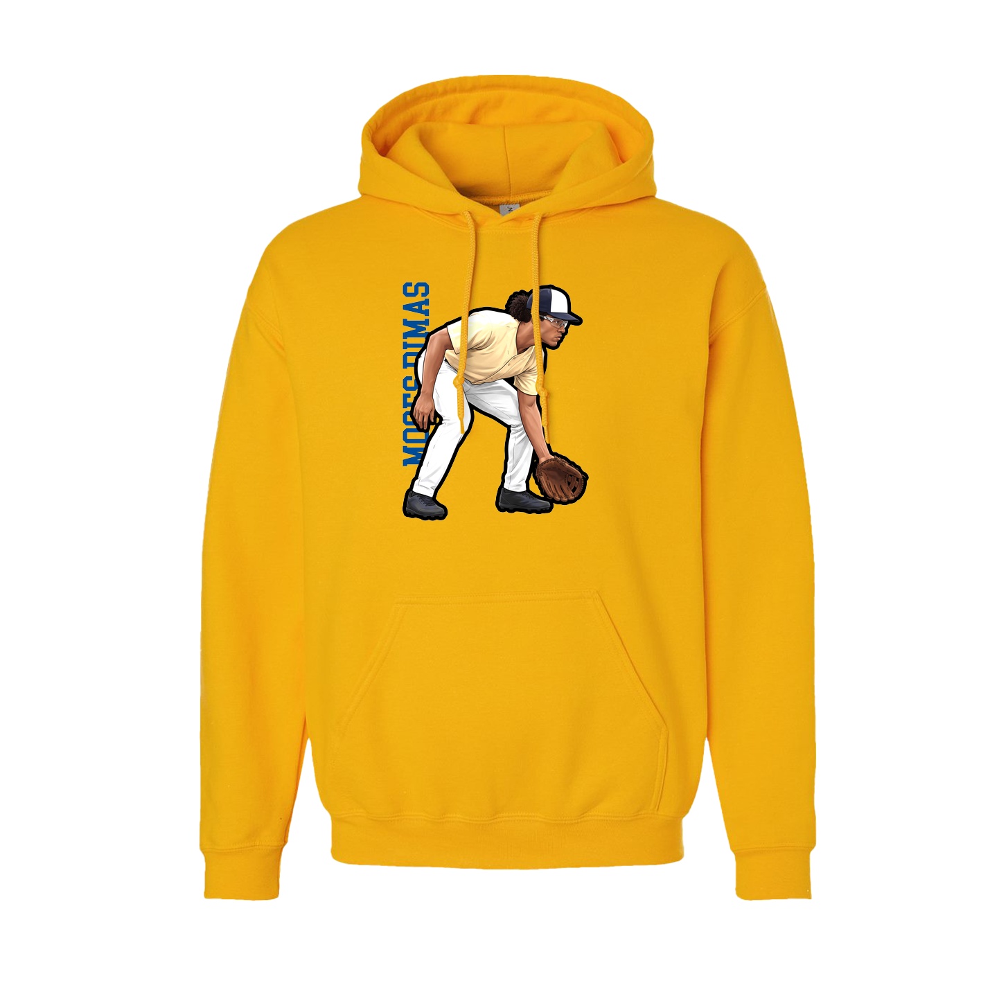 Youth Hoodie — Name Vertical in Gold