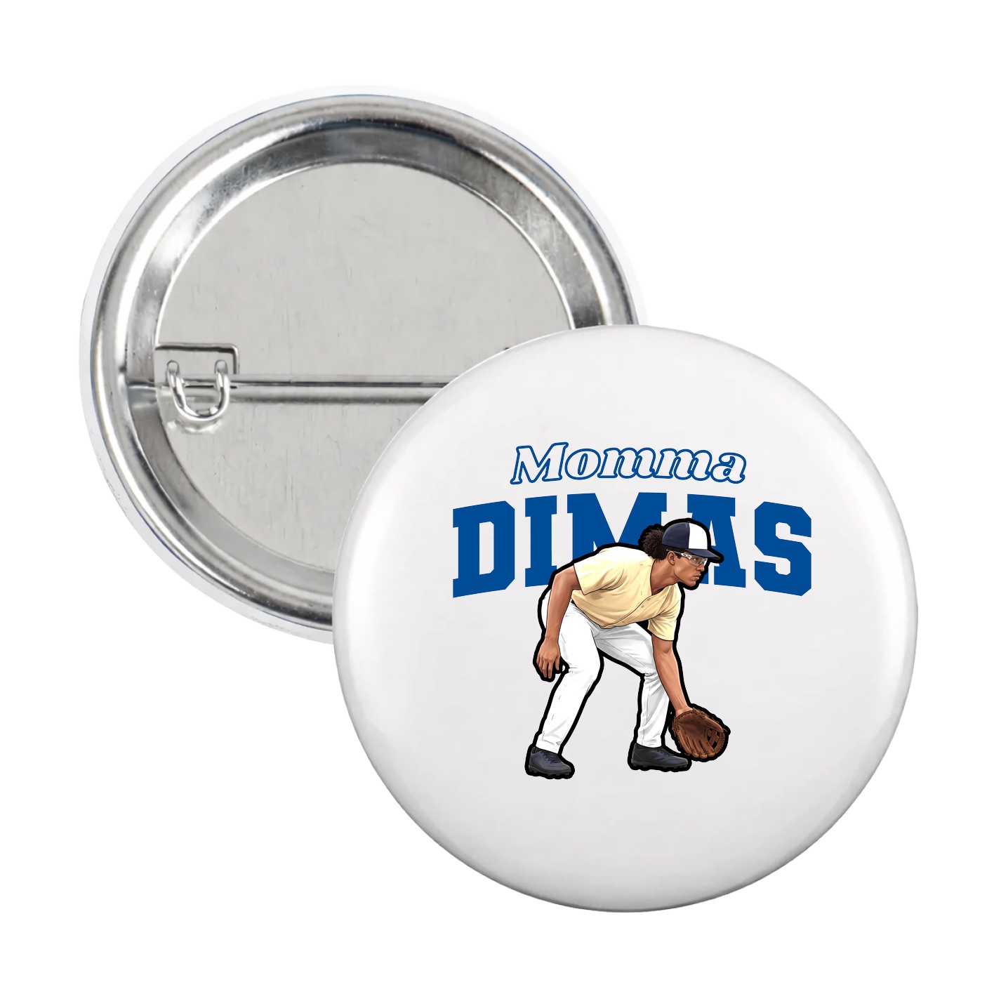 Game Day Button — Mothers Day Block in White