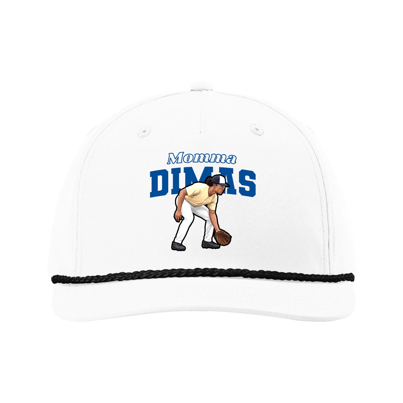 Five-Panel Classic Rope Cap — Mothers Day Block in White