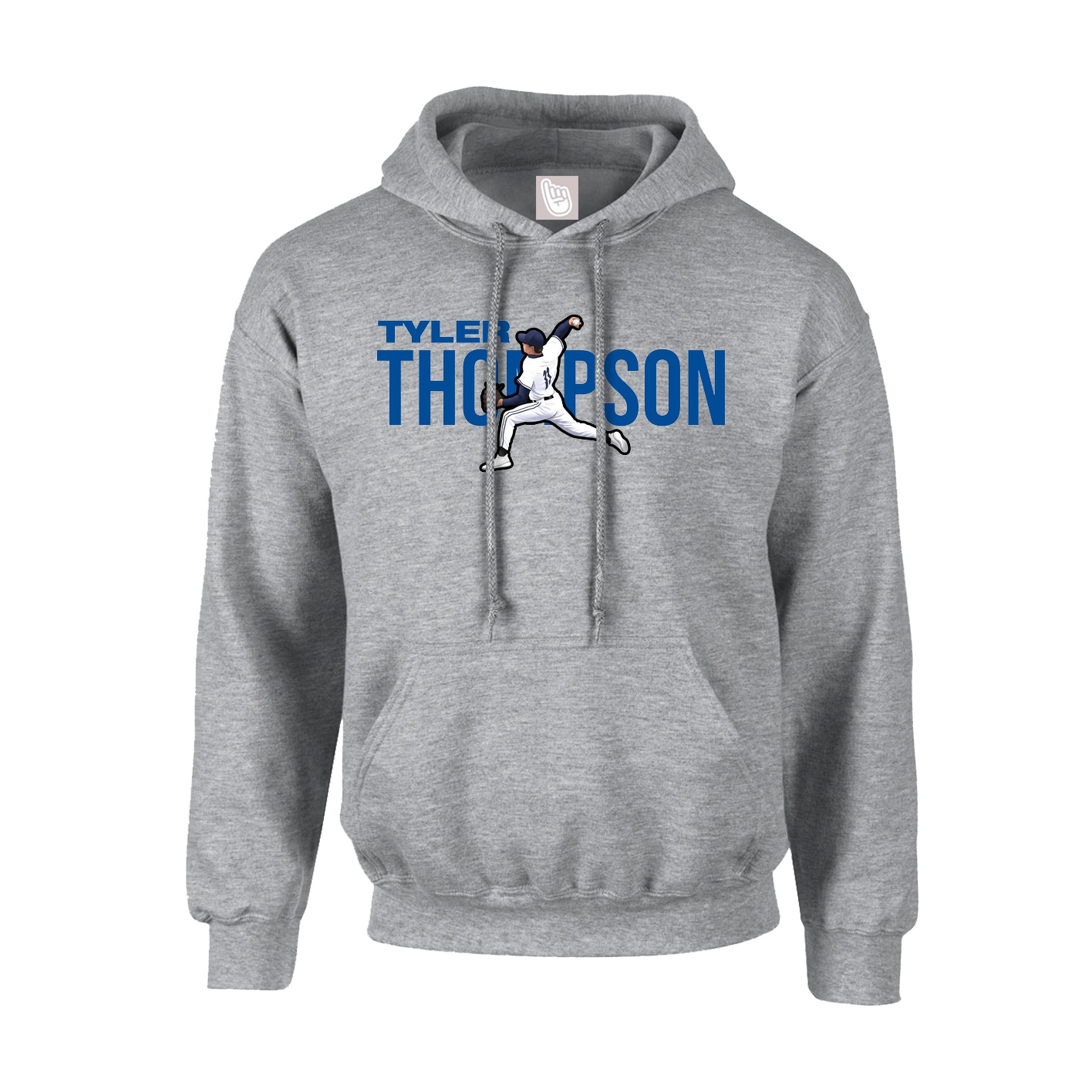 Youth Hoodie — Player Name in Grey