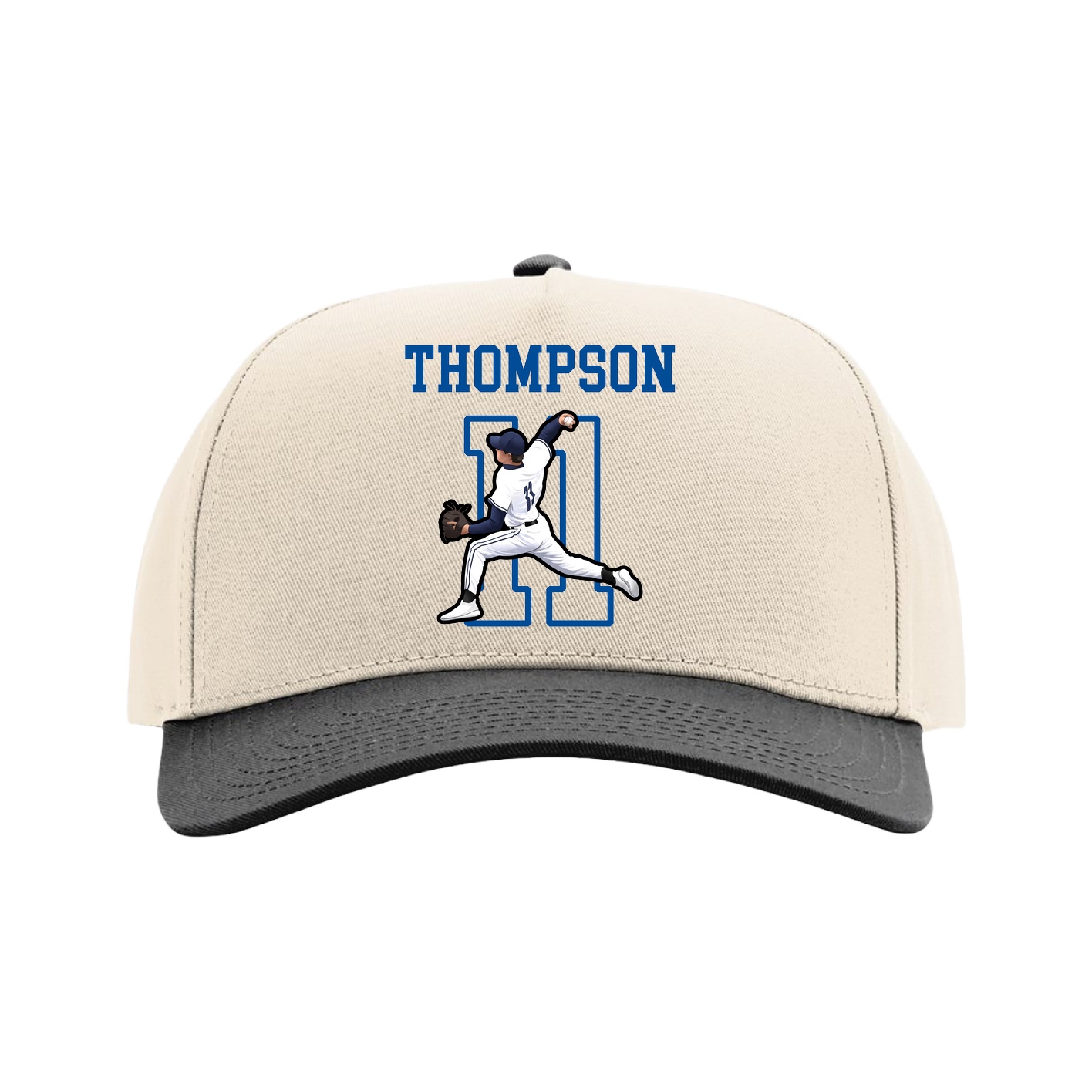 Full Fabric Five-Panel Champ Cap — Shirsey in Cream/Black