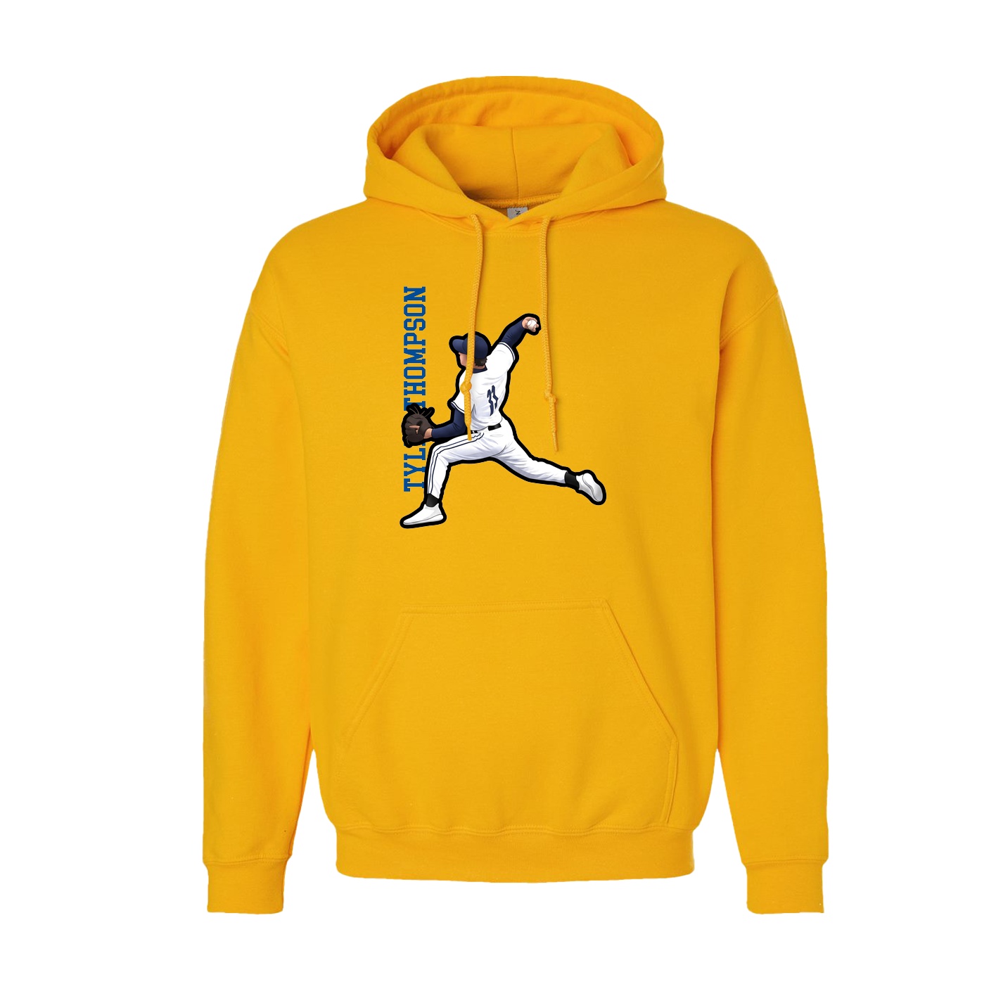 Hoodie — Name Vertical in Gold