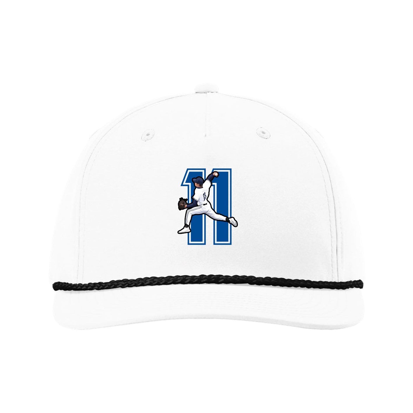 Five-Panel Classic Rope Cap — Number in White