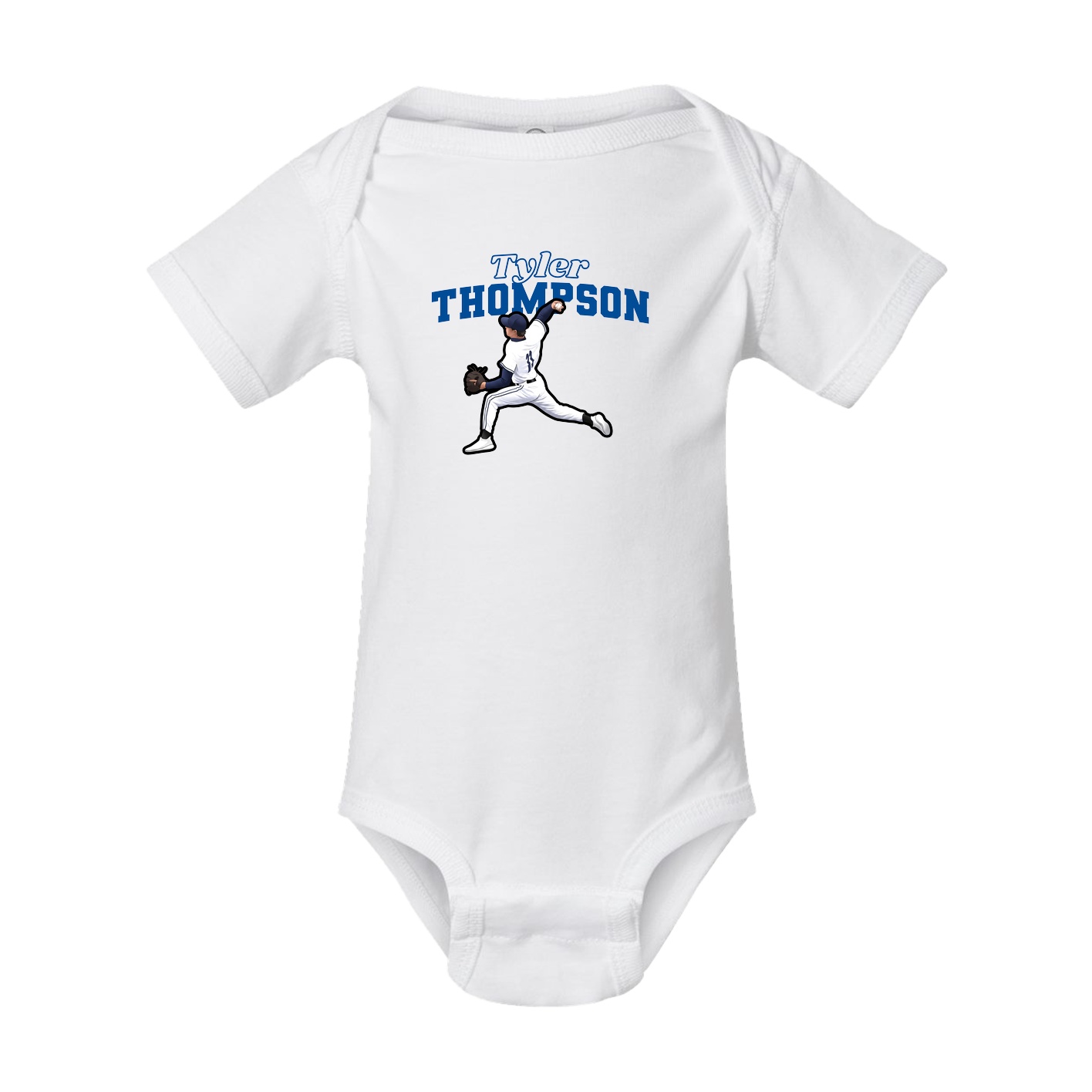 Baby Onesie — Name Arch in White