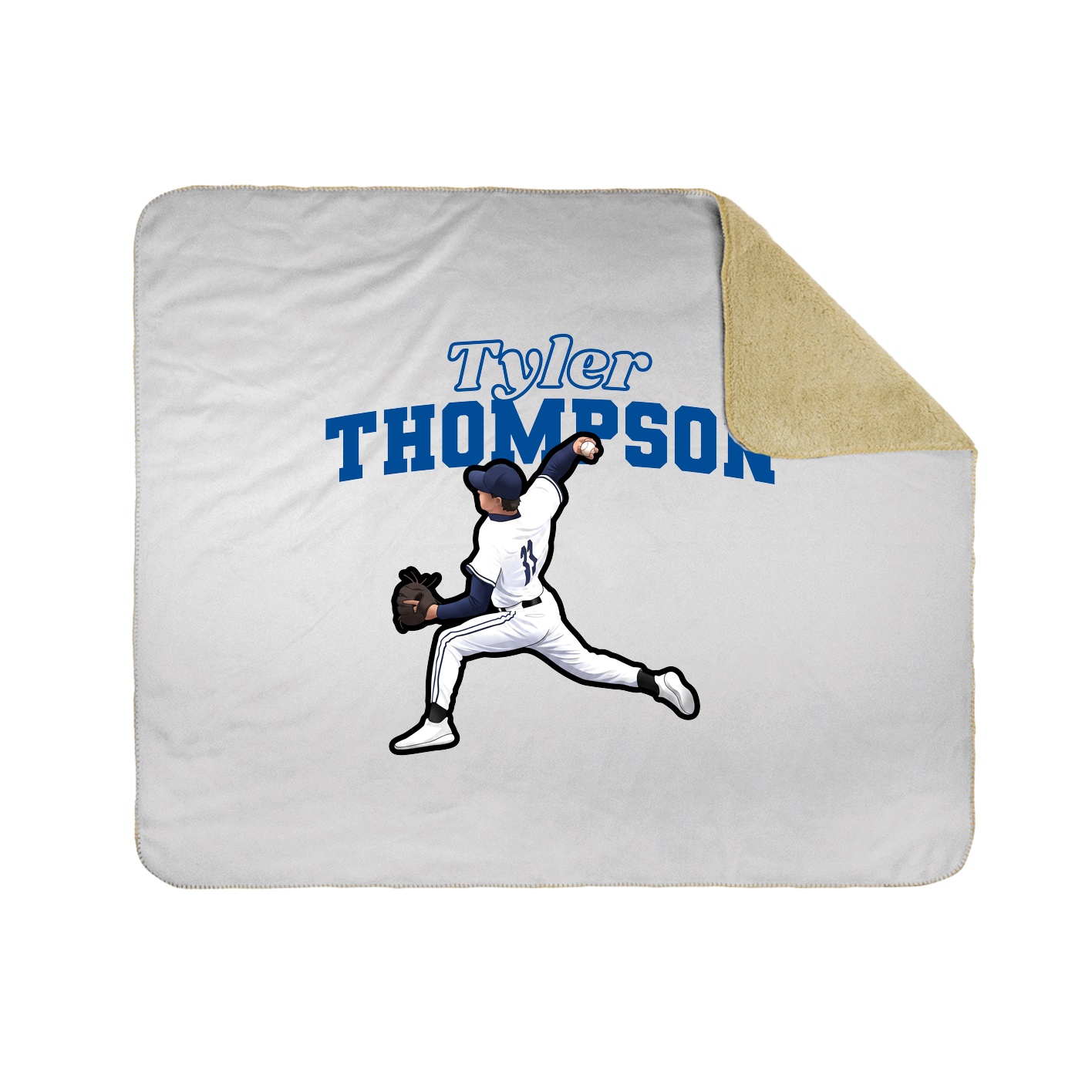 Throw Blanket — Name Arch in White