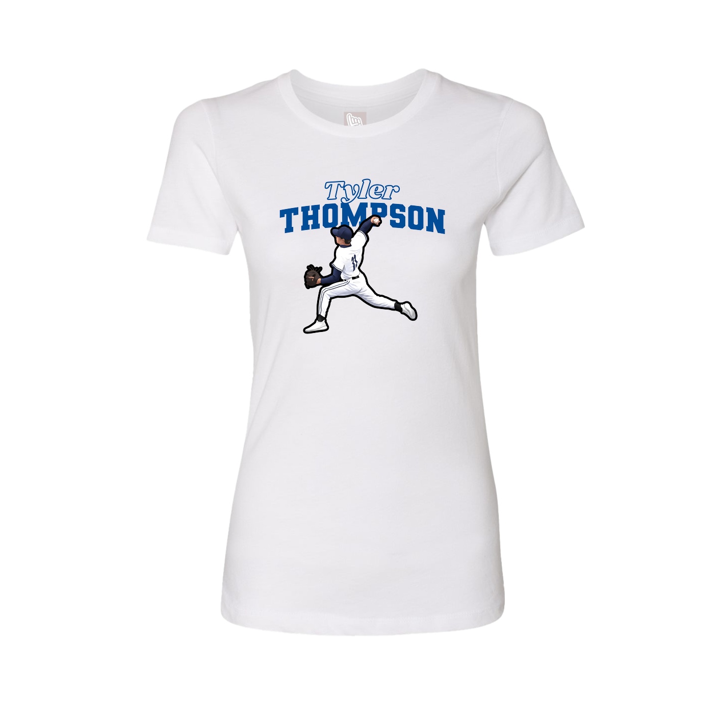 Womens Tee — Name Arch in White