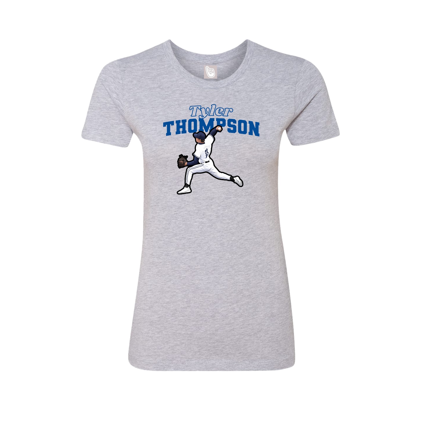 Womens Tee — Name Arch in Grey