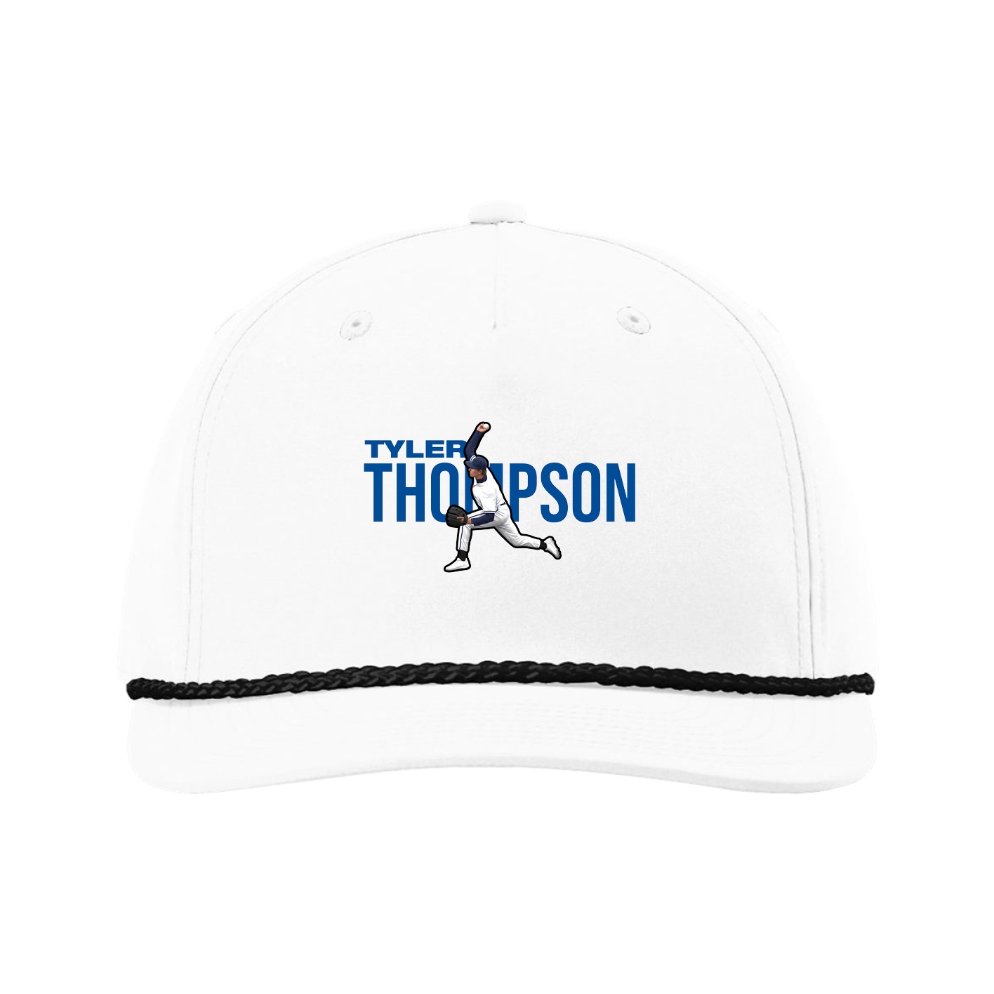 Five-Panel Classic Rope Cap — Player Name in White
