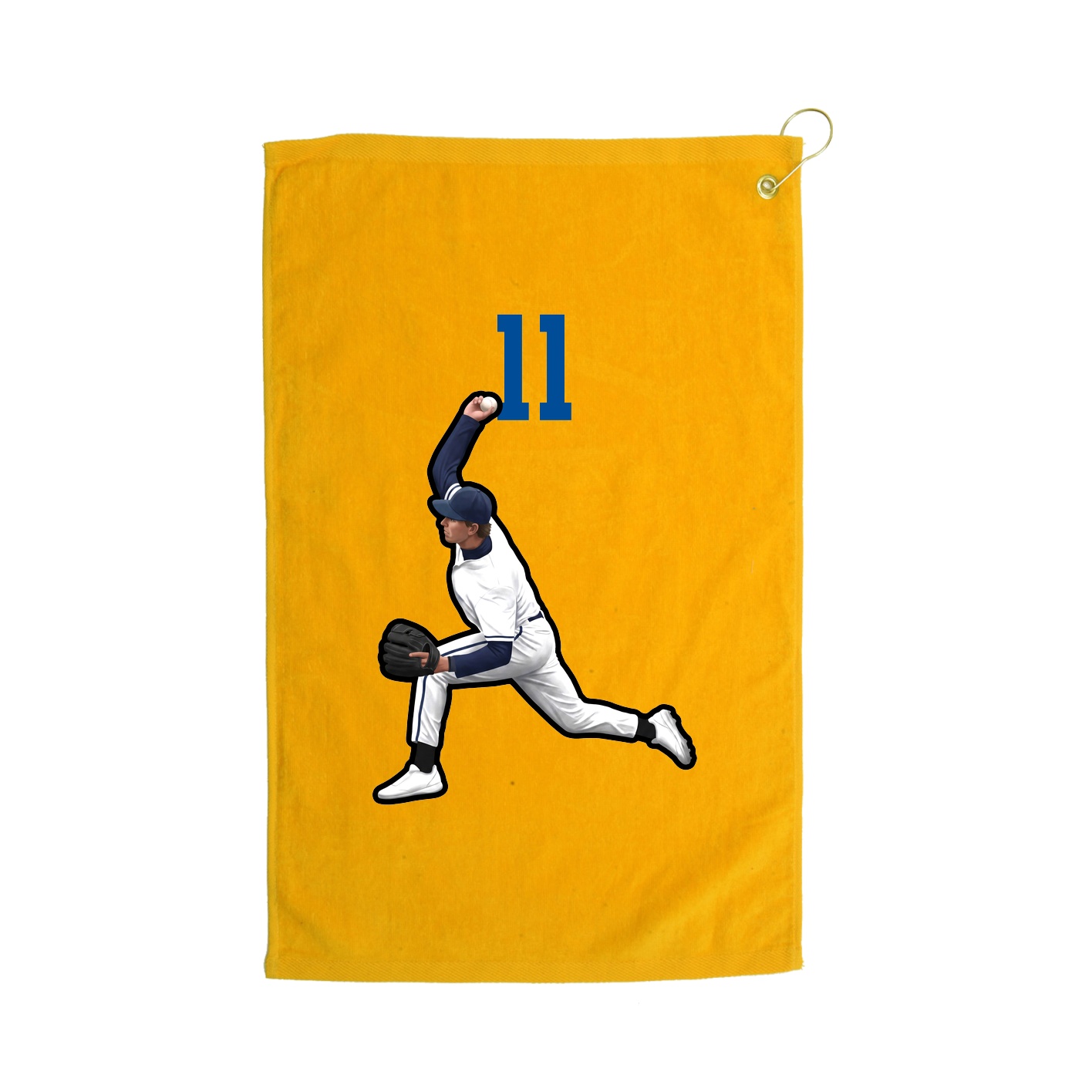 Golf Towel — Number Top in Gold