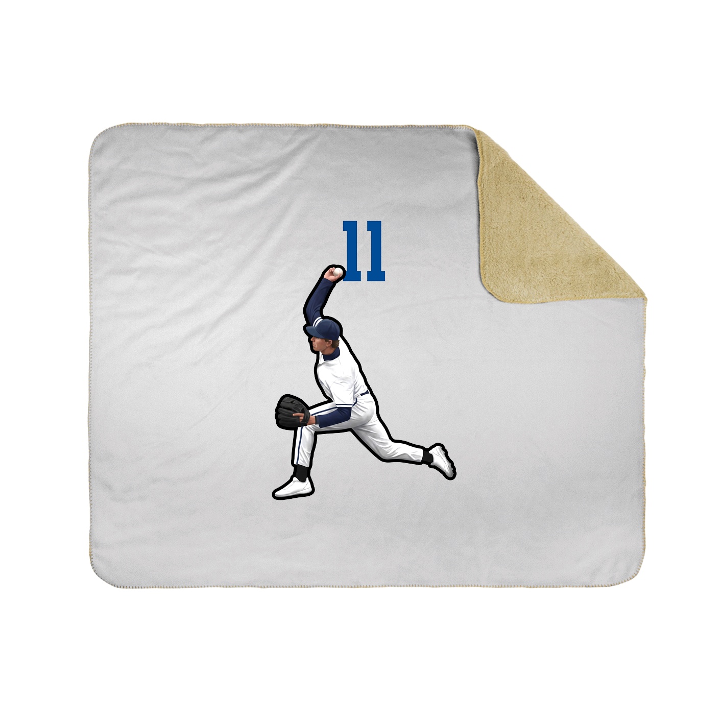 Throw Blanket — Number Top in White