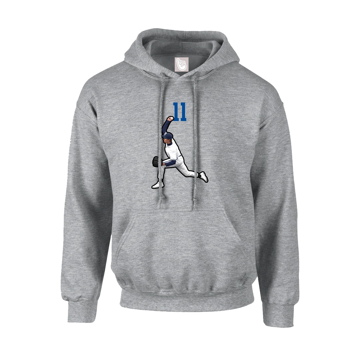 Hoodie — Number Top in Grey