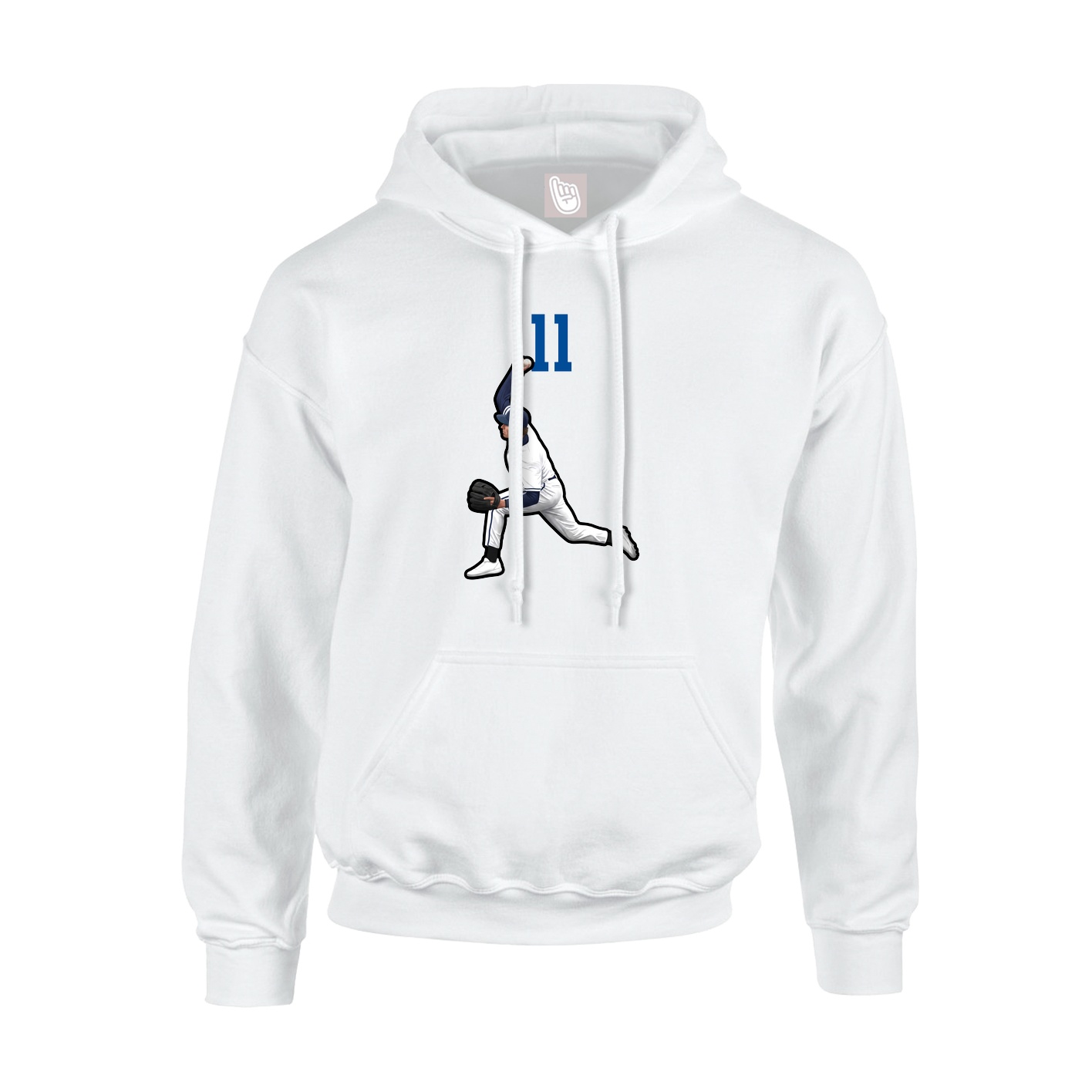 Hoodie — Number Top in White