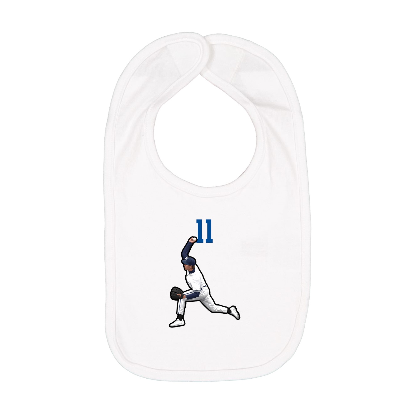 Infant Bib — Number Top in White