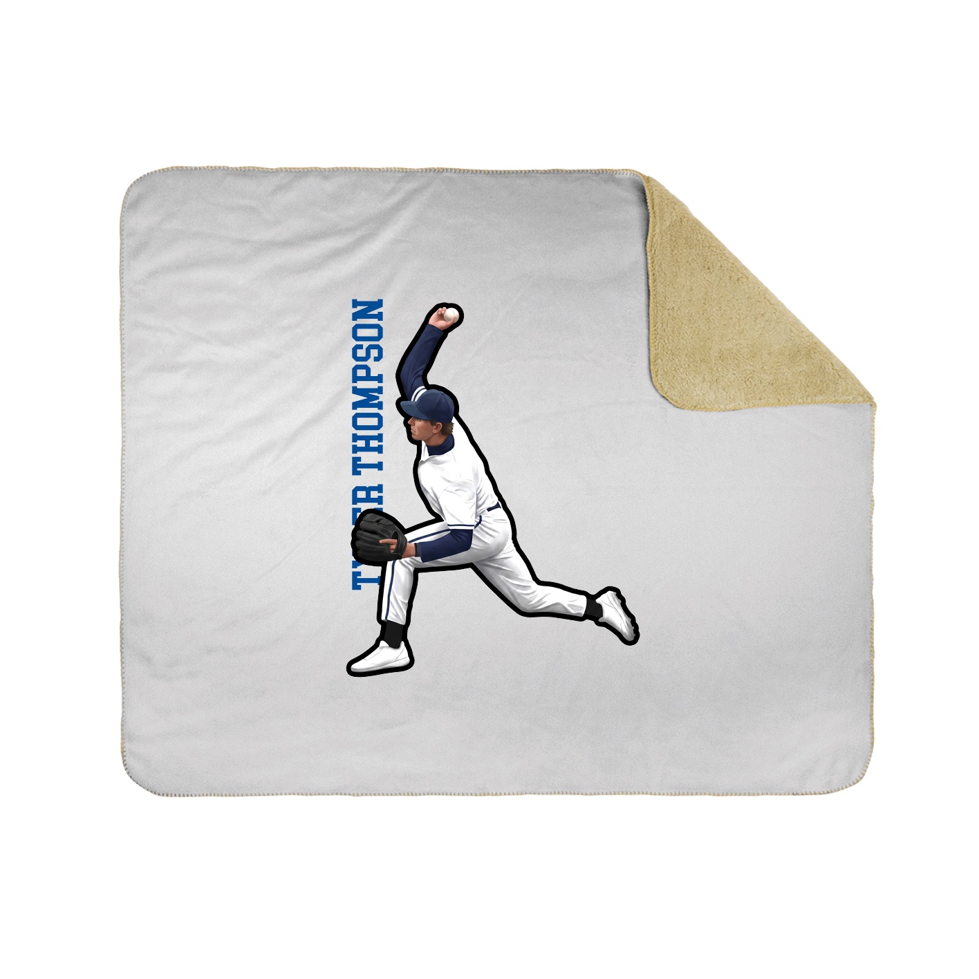 Throw Blanket — Name Vertical in White