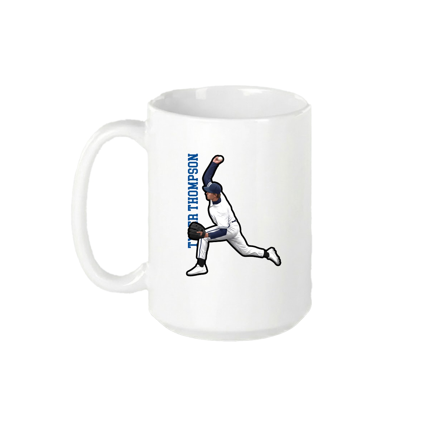 15oz Coffee Mug — Name Vertical in White