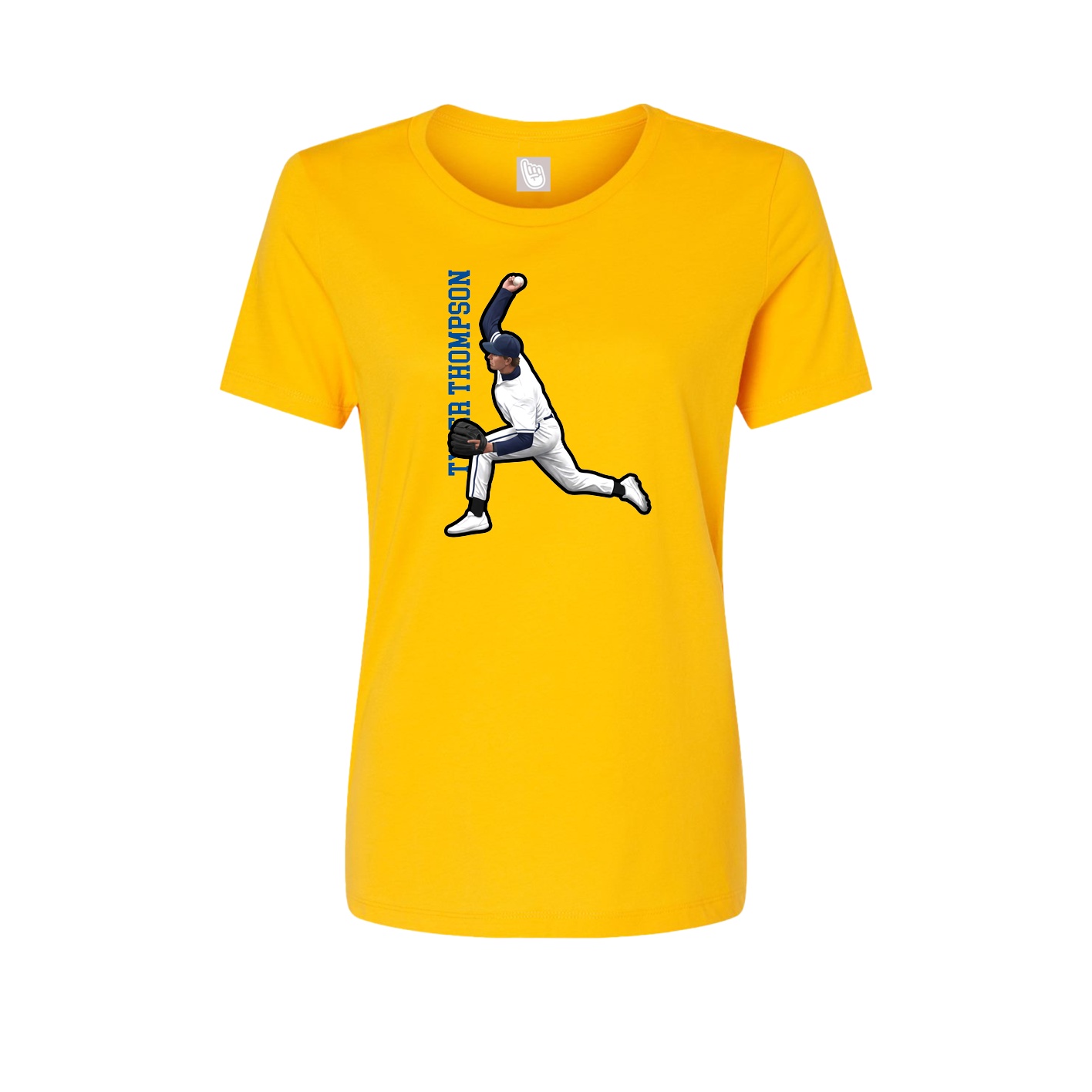 Womens Tee — Name Vertical in Gold