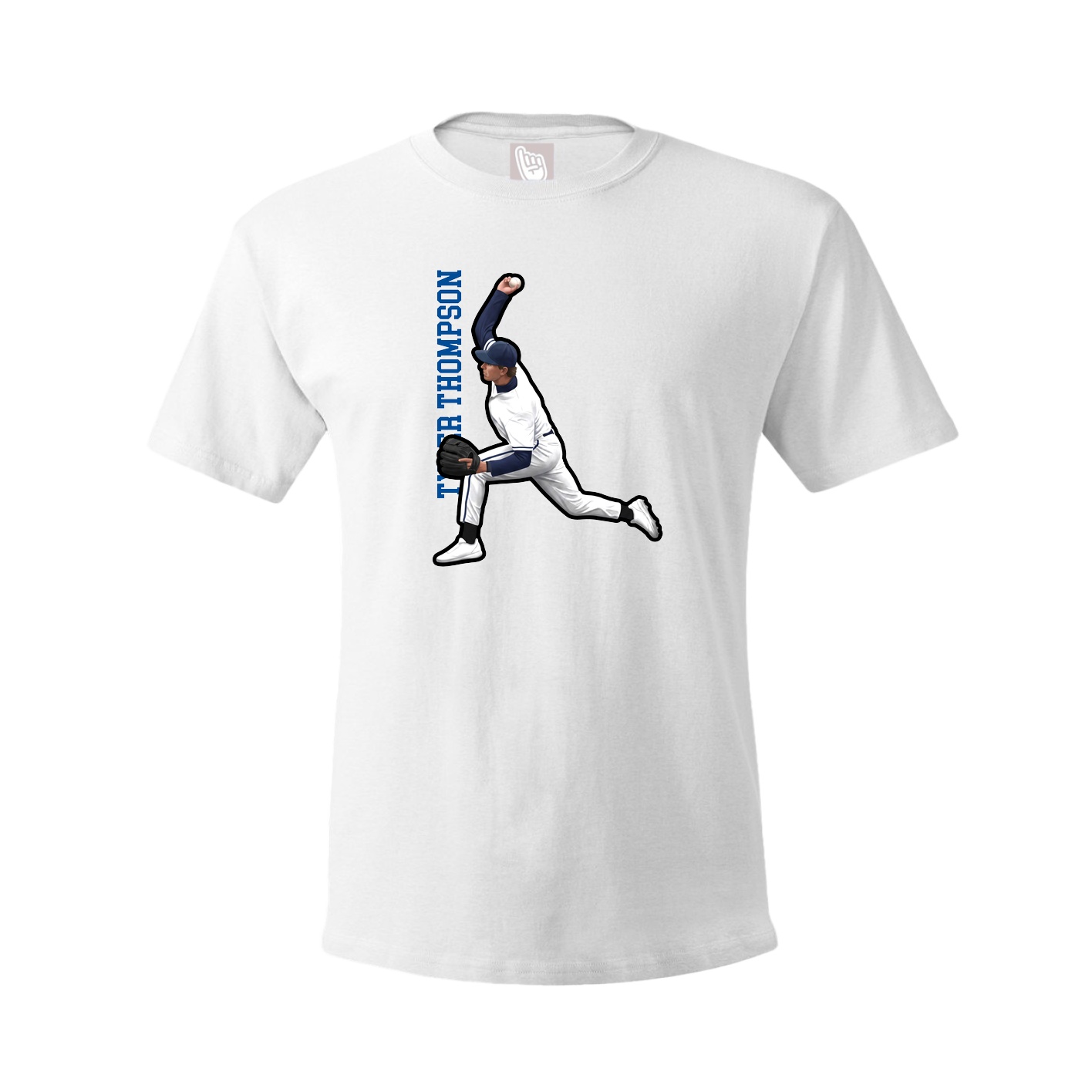 Youth Tee — Name Vertical in White