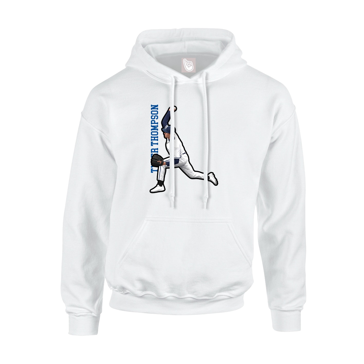Hoodie — Name Vertical in White