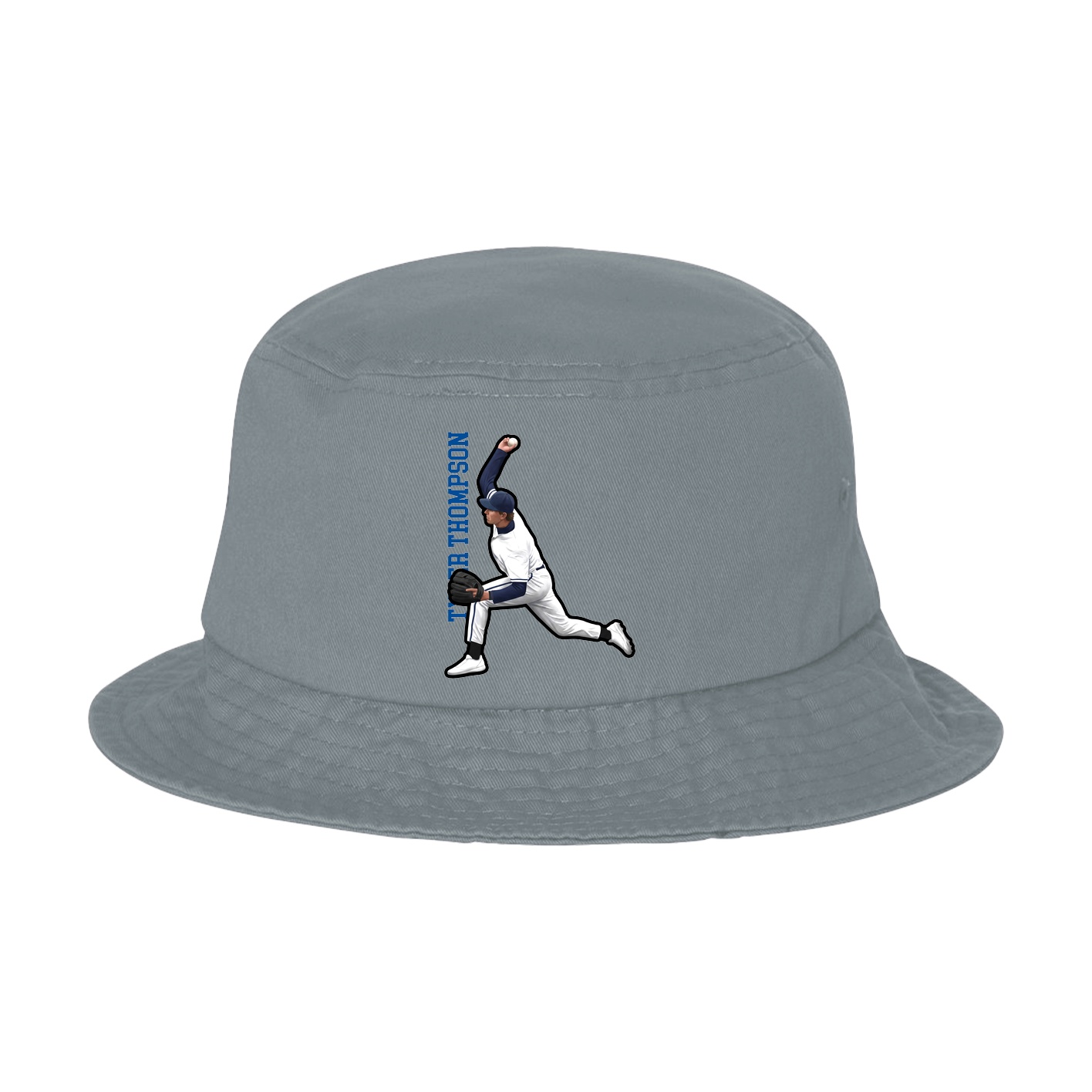 Bucket Cap — Name Vertical in Grey