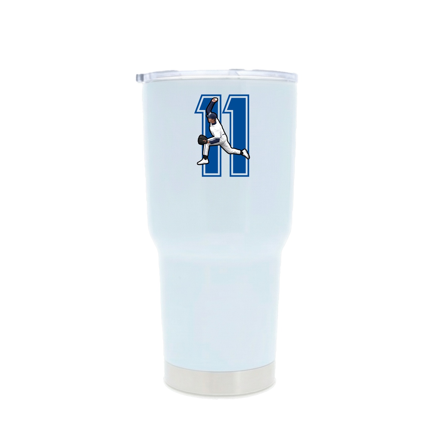 30oz Stainless Steel Tumbler — Number in White