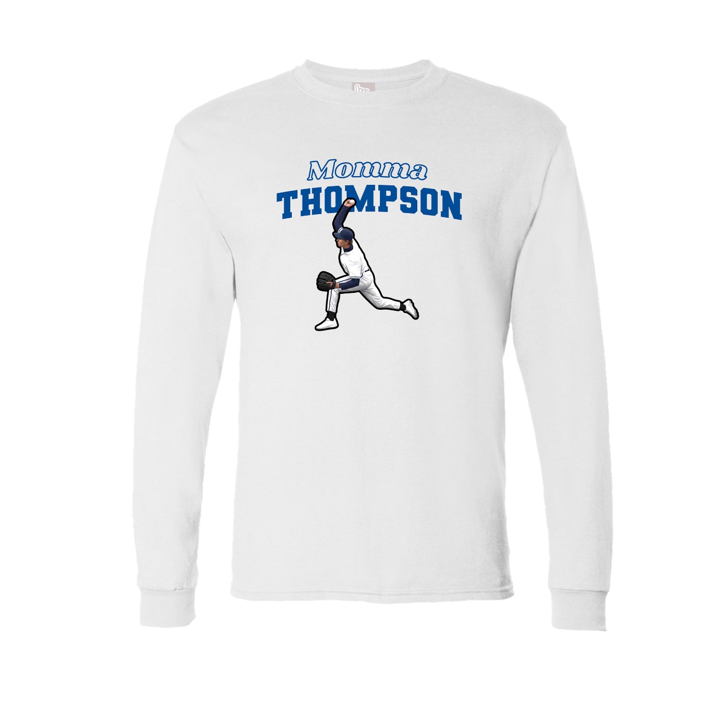 Long Sleeve Tee — Mothers Day Block in White